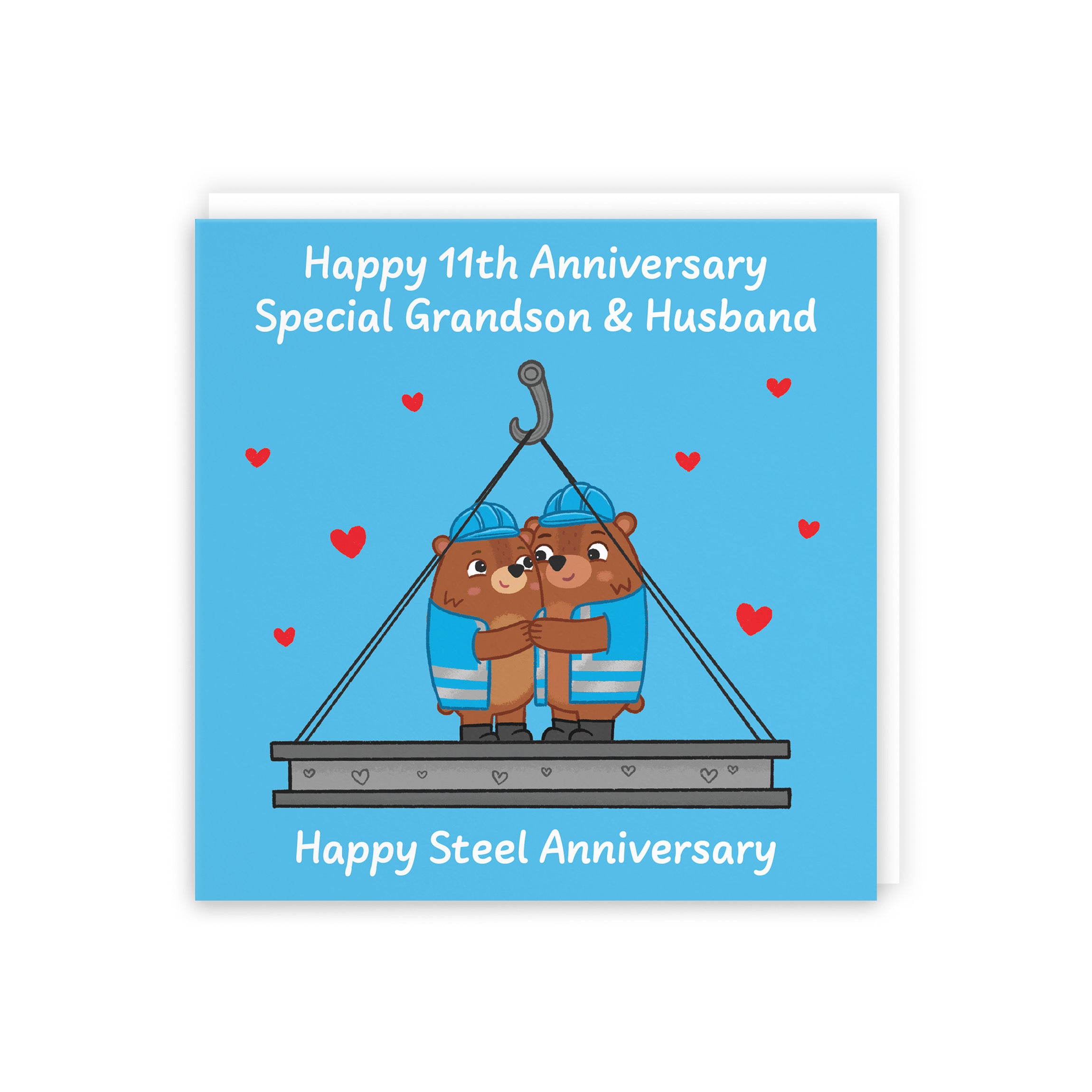 11th Grandson And Husband Anniversary Card Love Story - Default Title (5063396128173)