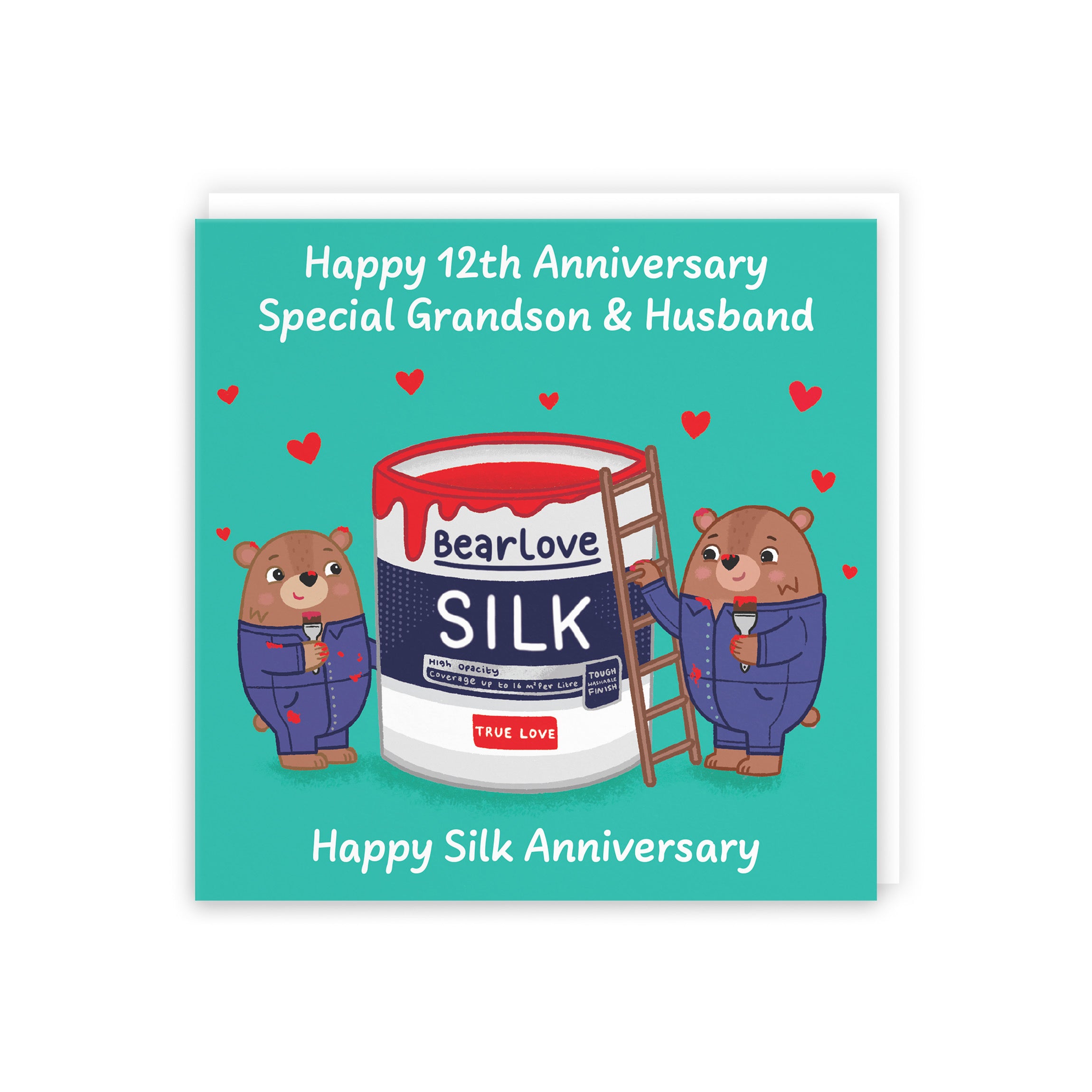 12th Grandson And Husband Anniversary Card Love Story - Default Title (5063396128180)