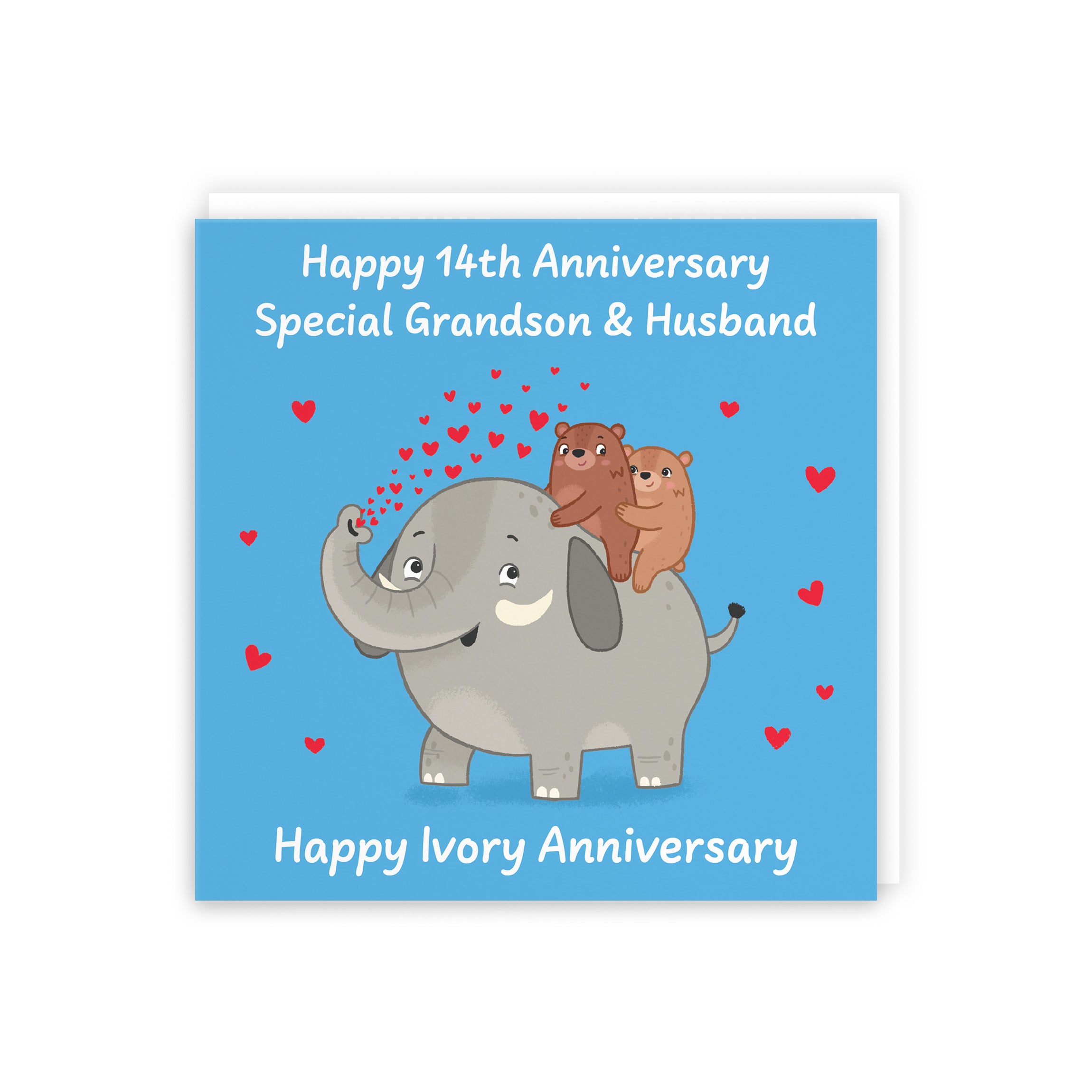 14th Grandson And Husband Anniversary Card Love Story - Default Title (5063396128203)