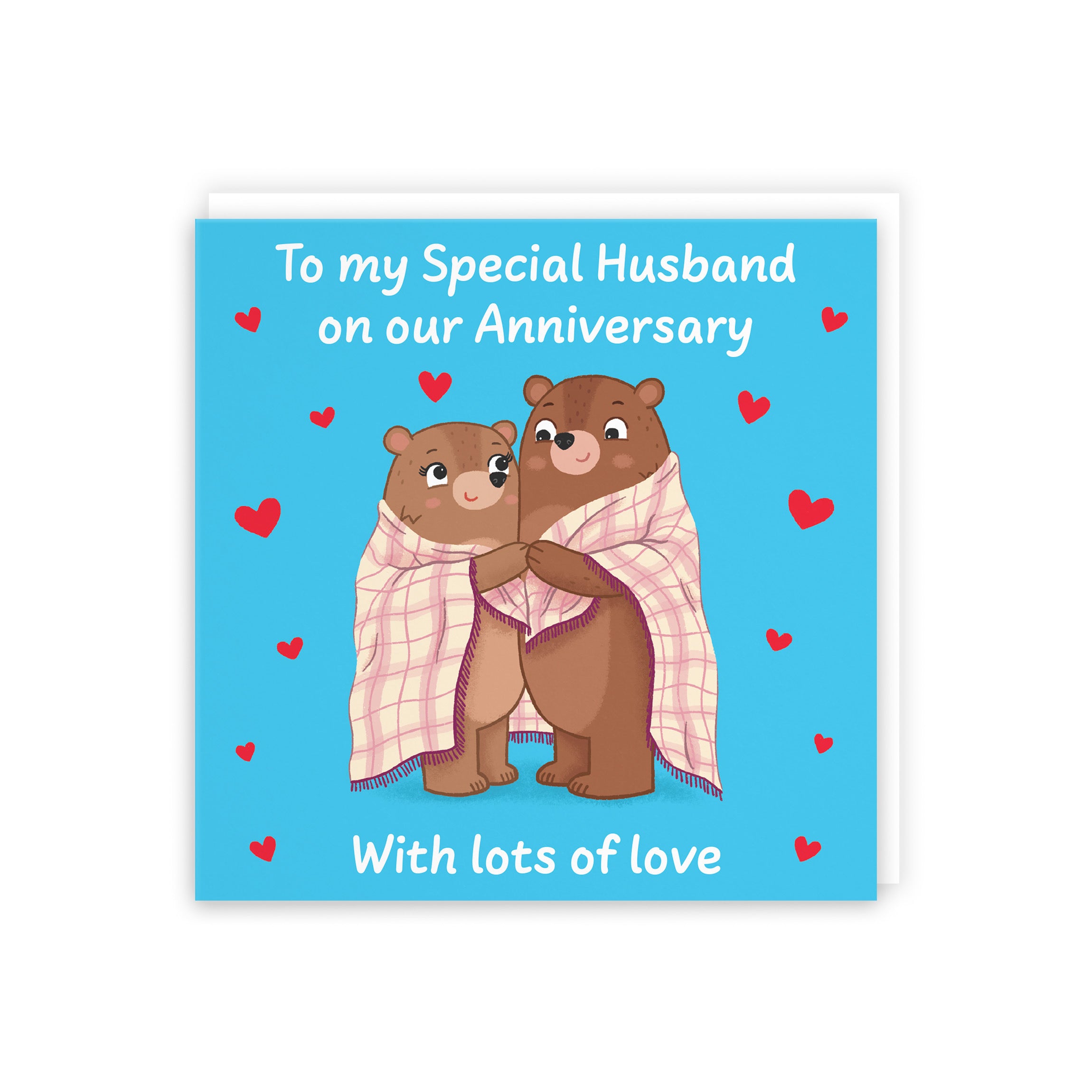 Husband Anniversary Card Snuggly Bears Love Story - Default Title (5063396129019)