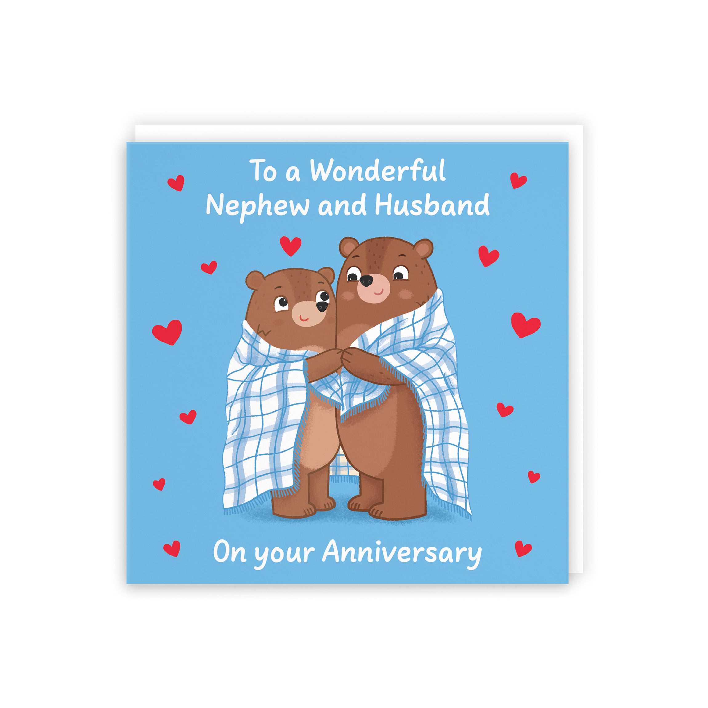 Nephew And Husband Anniversary Card Snuggly Bears Love Story - Default Title (5063396129262)