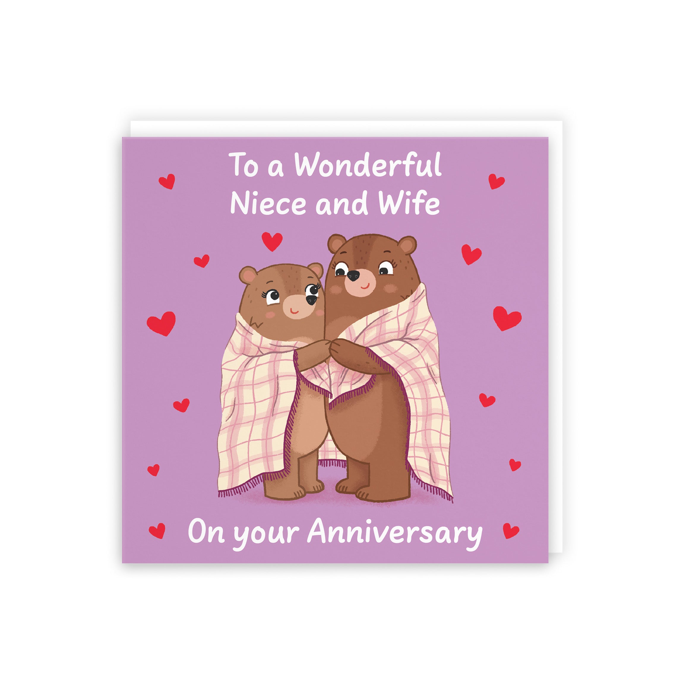 Niece And Wife Anniversary Card Snuggly Bears Love Story - Default Title (5063396129286)