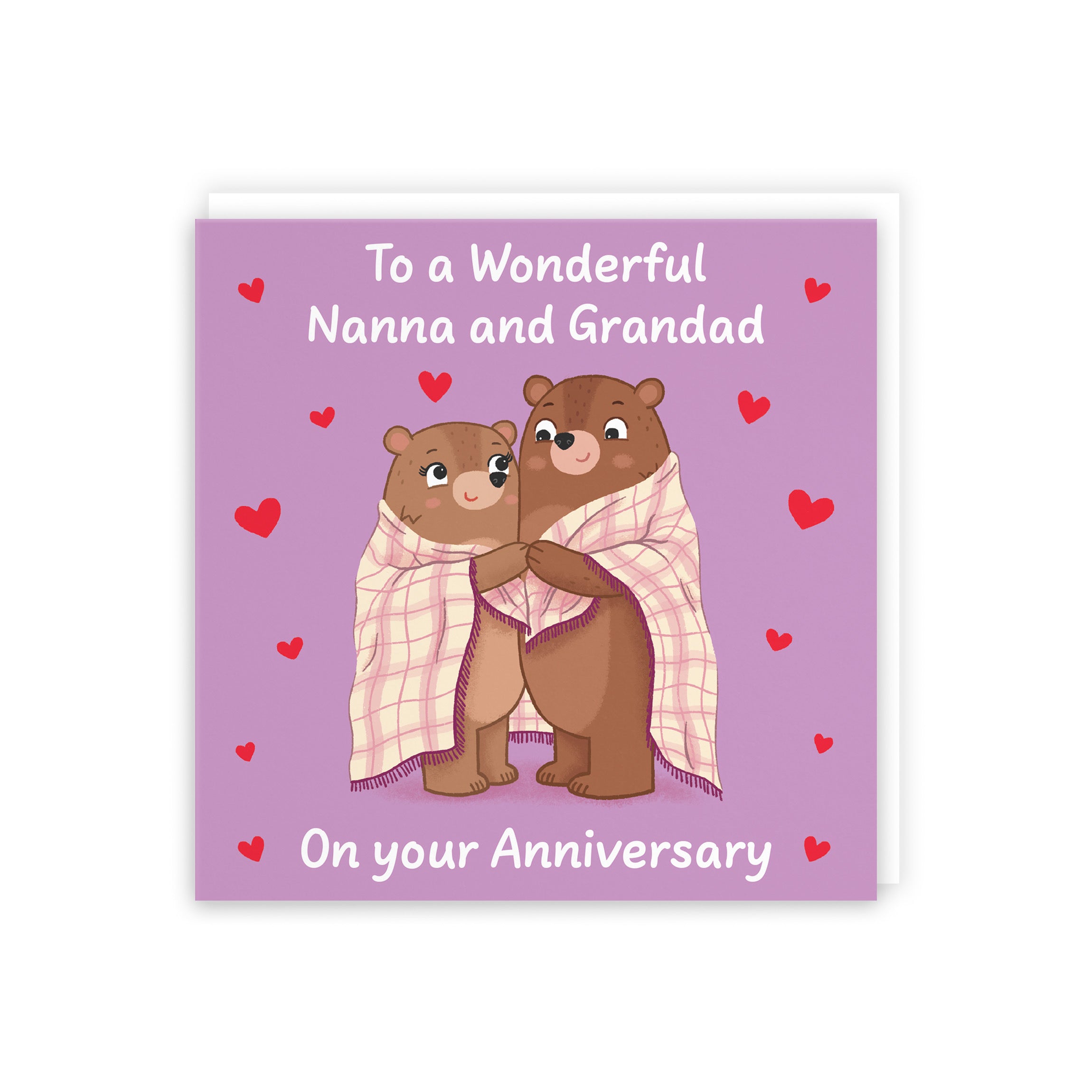 Nanna And Grandad Anniversary Card Snuggly Bears Love Story - Default Title (5063396129323)