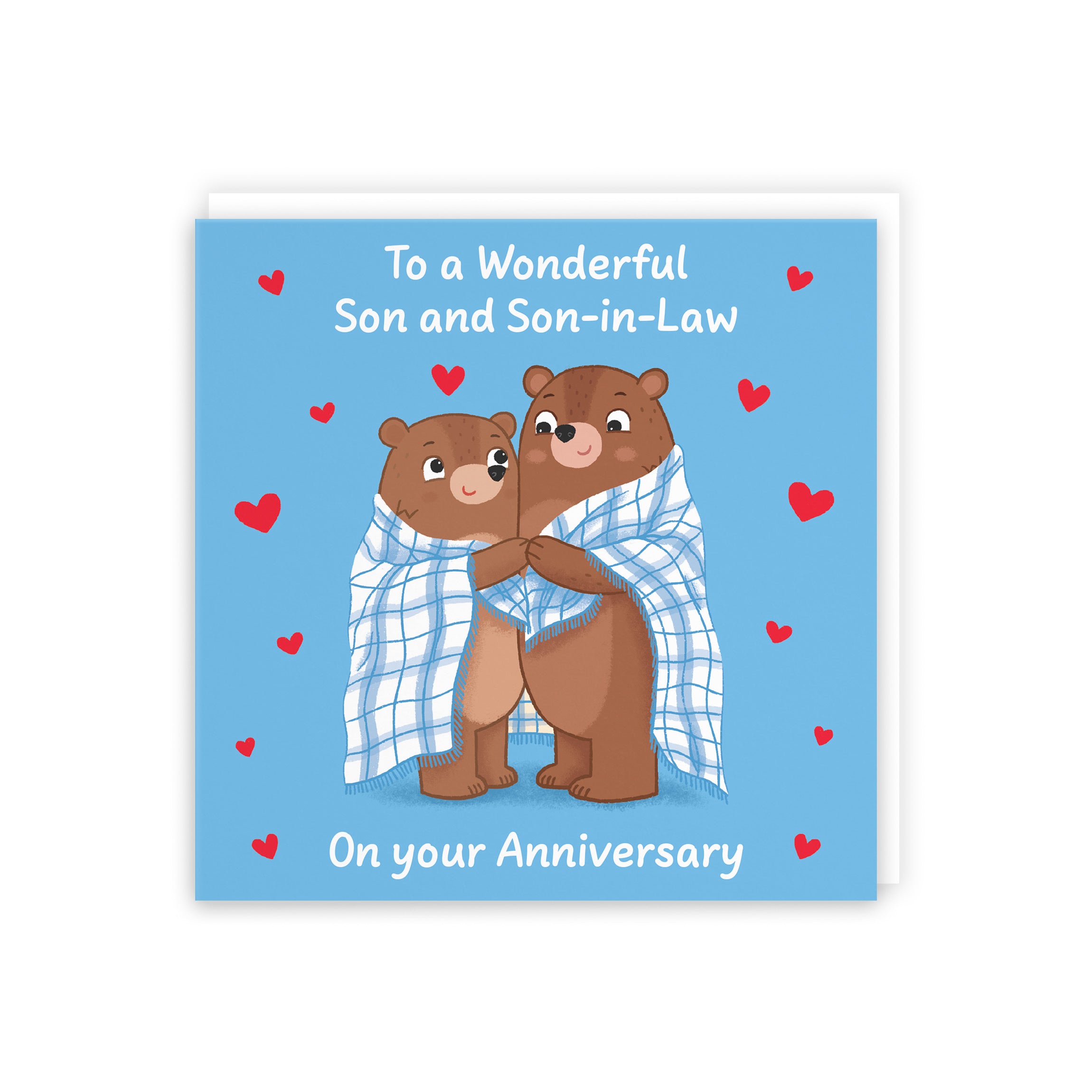 Son And Son In Law Anniversary Card Snuggly Bears Love Story - Default Title (5063396129361)