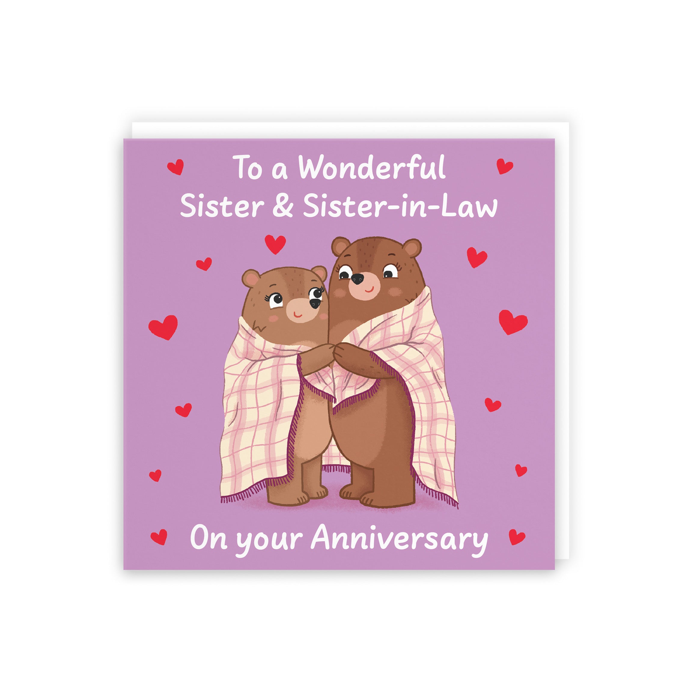 Sister And Sister In Law Anniversary Card Snuggly Bears Love Story - Default Title (5063396129378)