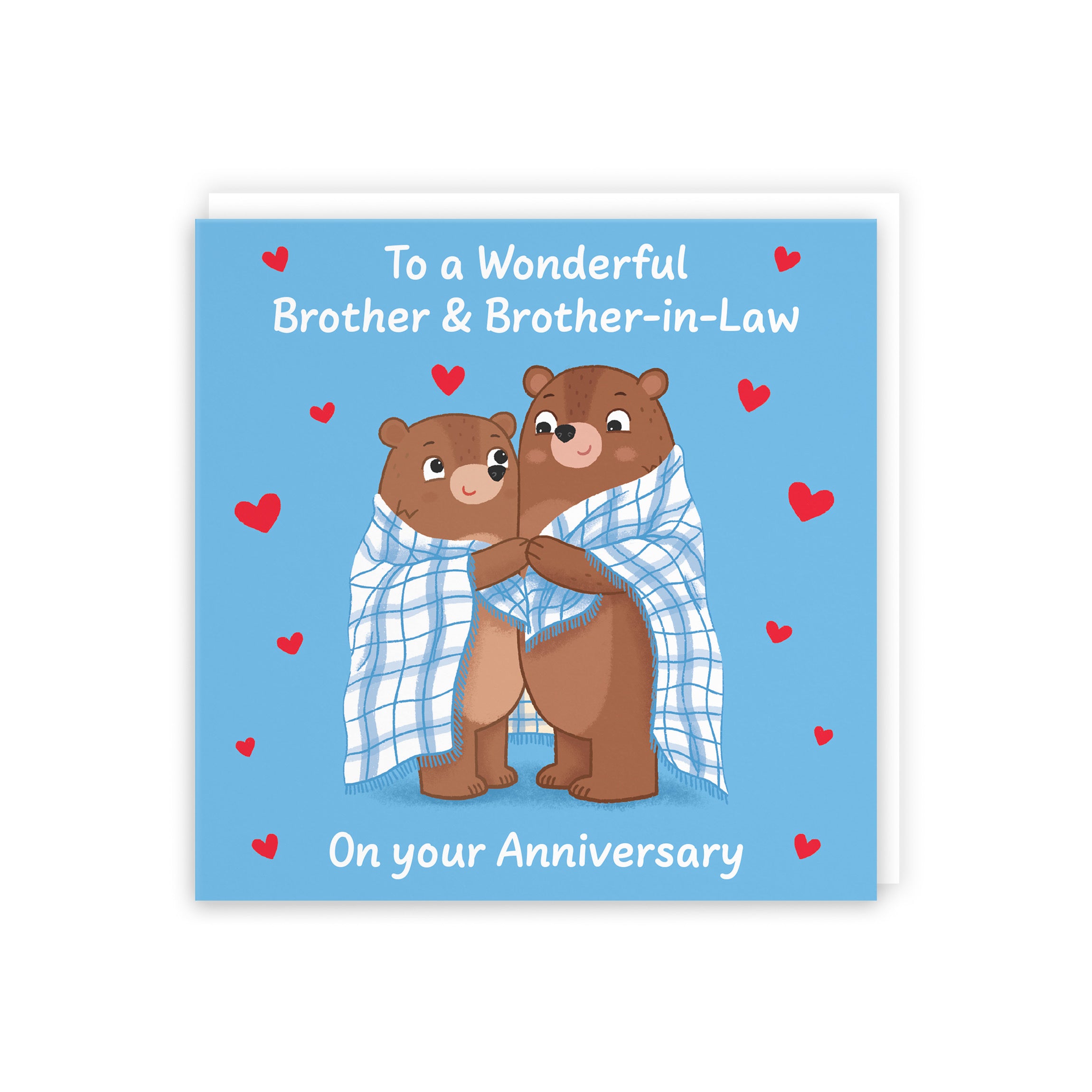 Brother And Brother In Law Anniversary Card Snuggly Bears Love Story - Default Title (5063396129385)