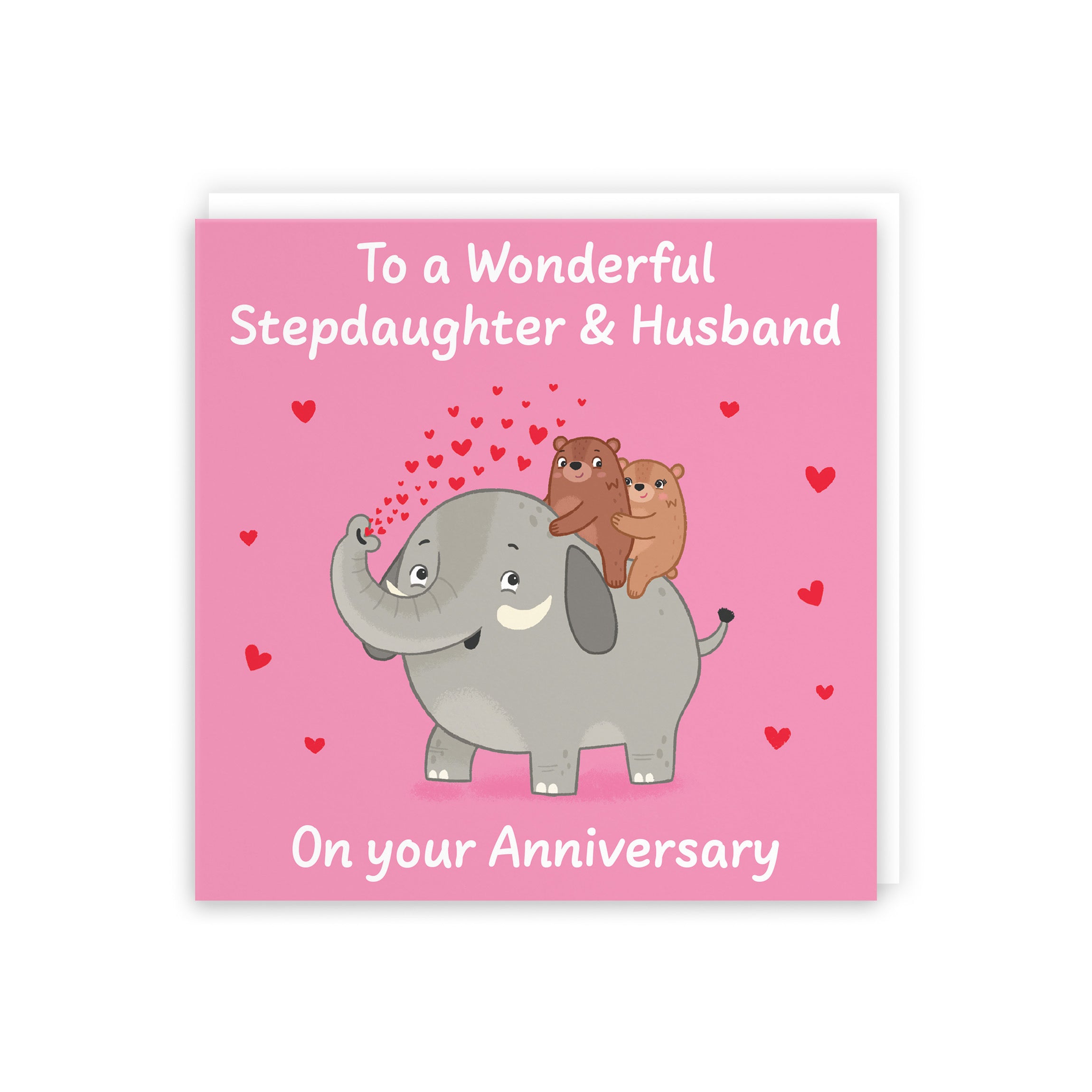 Stepdaughter And Husband Anniversary Card Elephant Love Story - Default Title (5063396130329)