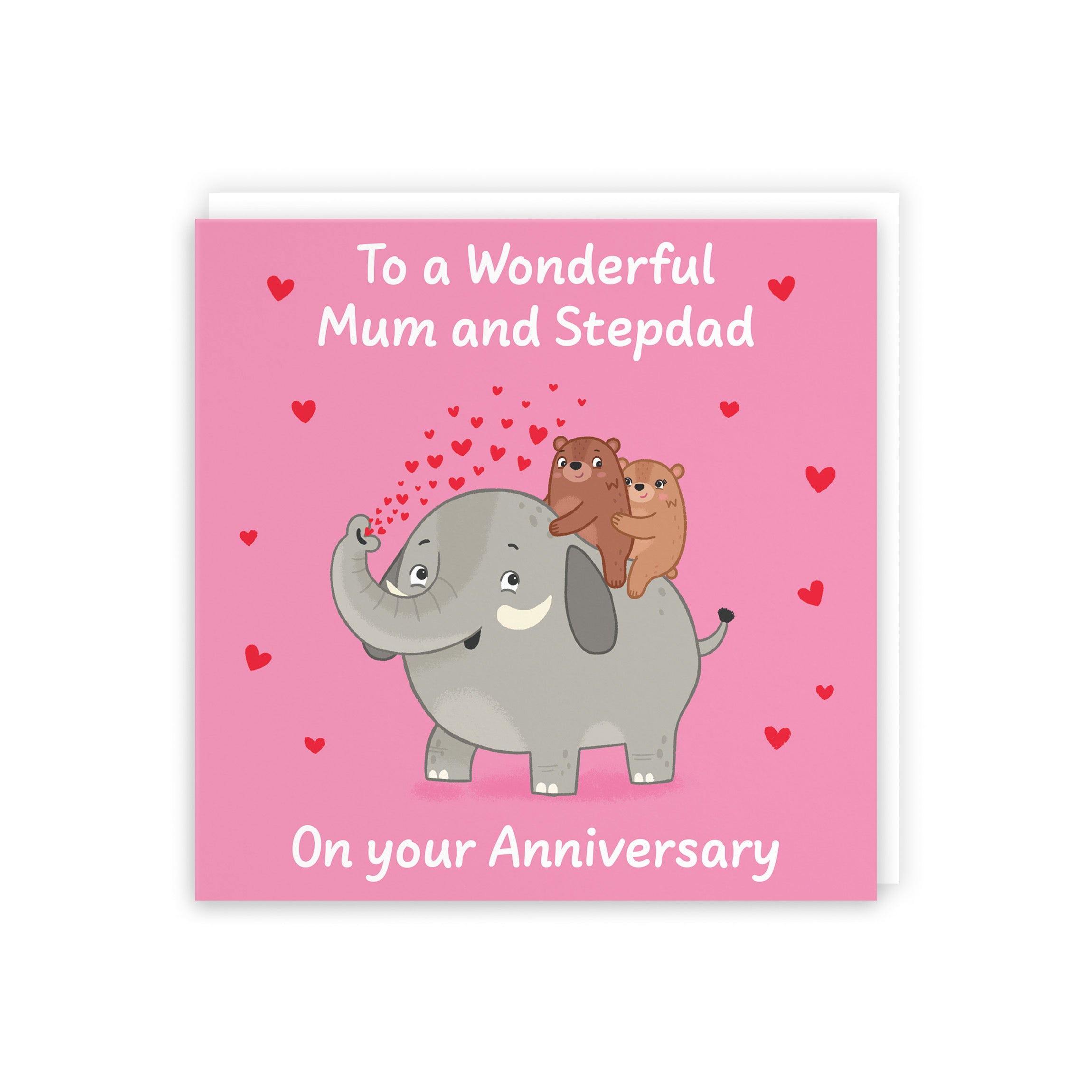 Mum And Stepdad Anniversary Card Elephant Love Story - Default Title (5063396130442)