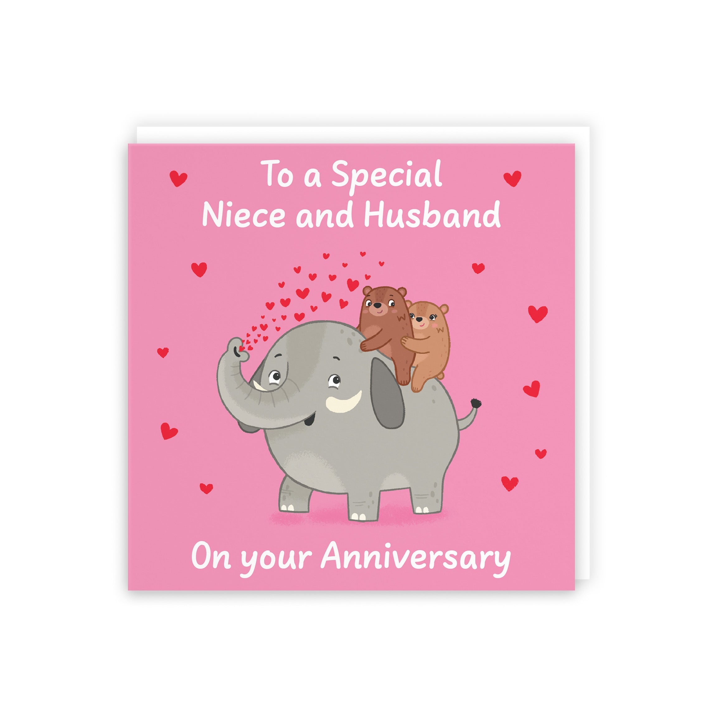 Niece And Husband Anniversary Card Elephant Love Story - Default Title (5063396130534)