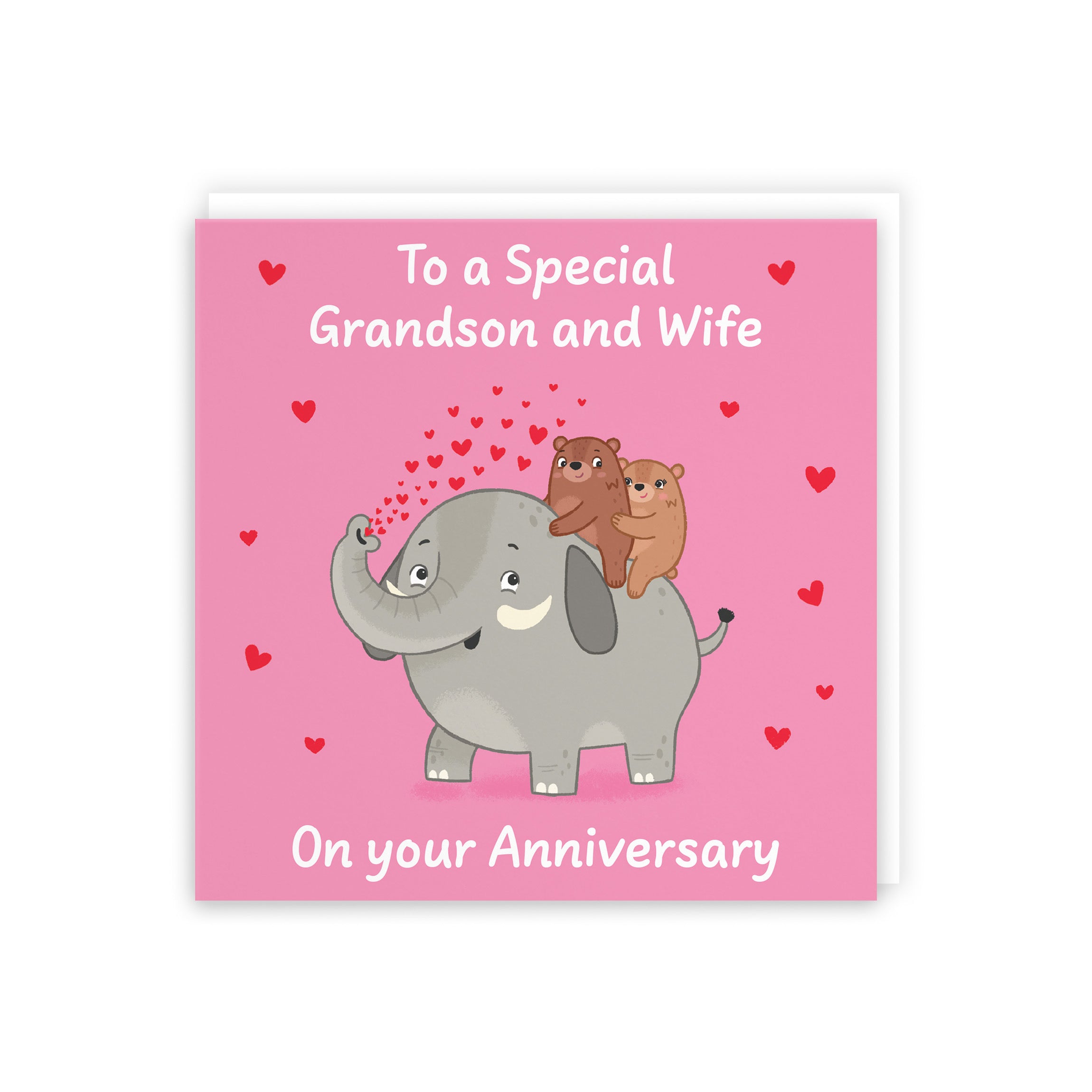 Grandson And Wife Anniversary Card Elephant Love Story - Default Title (5063396130558)