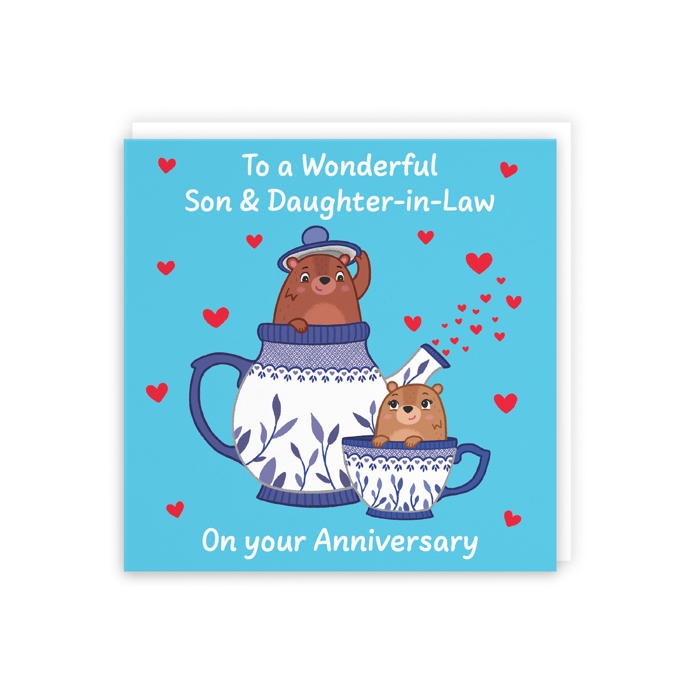 Son And Daughter In Law Anniversary Card Teapot Love Story - Default Title (5063396130725)