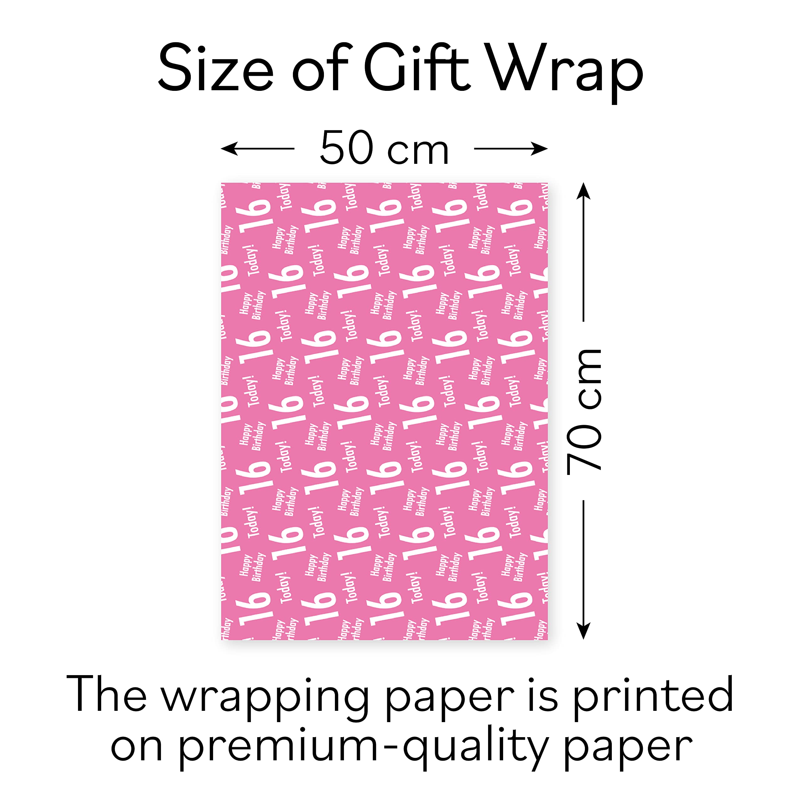 16th Birthday Pink Gift Wrap And Tags Urban Colour