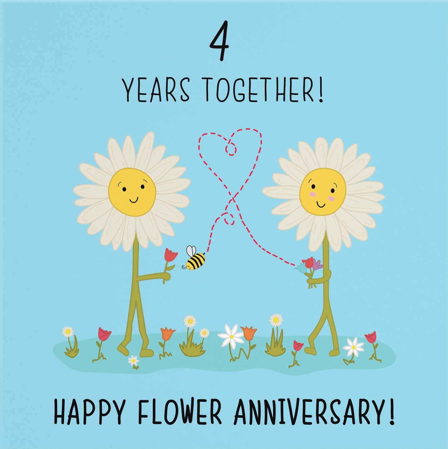 4th Flower Anniversary Card Iconic - Default Title (B0763DT74G)