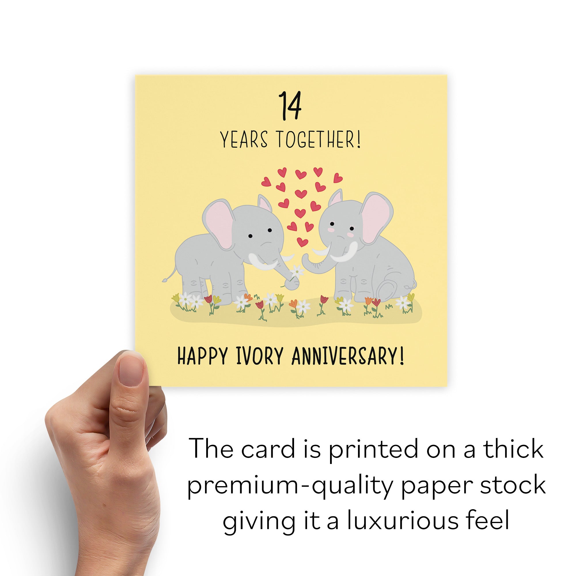 14th Ivory Anniversary Card Iconic - Default Title (B077HXQM3S)