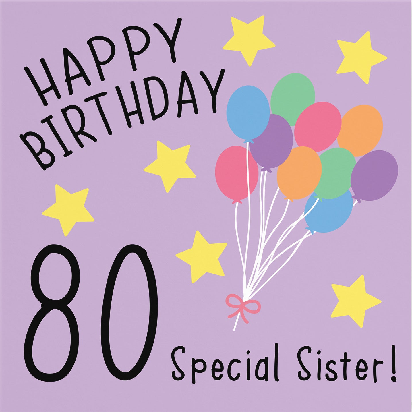 80th Sister Birthday Card Original - Default Title (B07DCW2WV9)