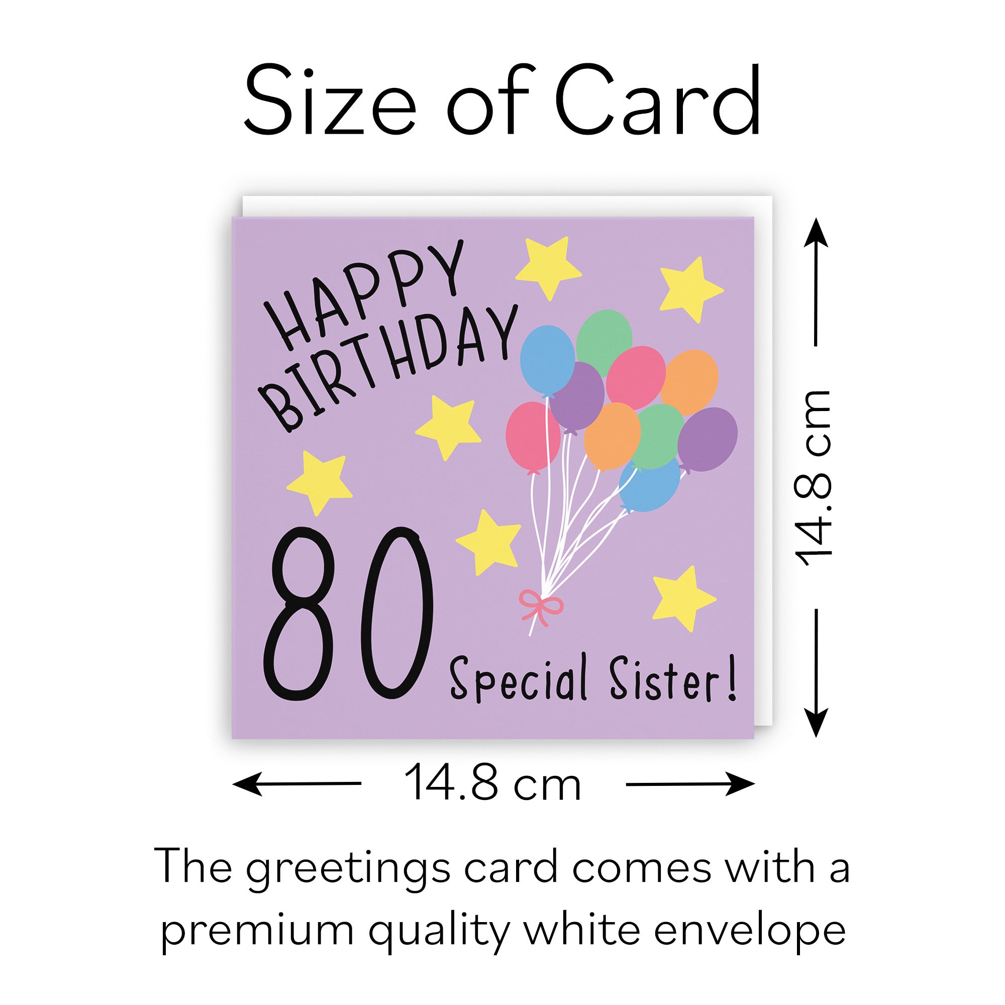 80th Sister Birthday Card Original - Default Title (B07DCW2WV9)