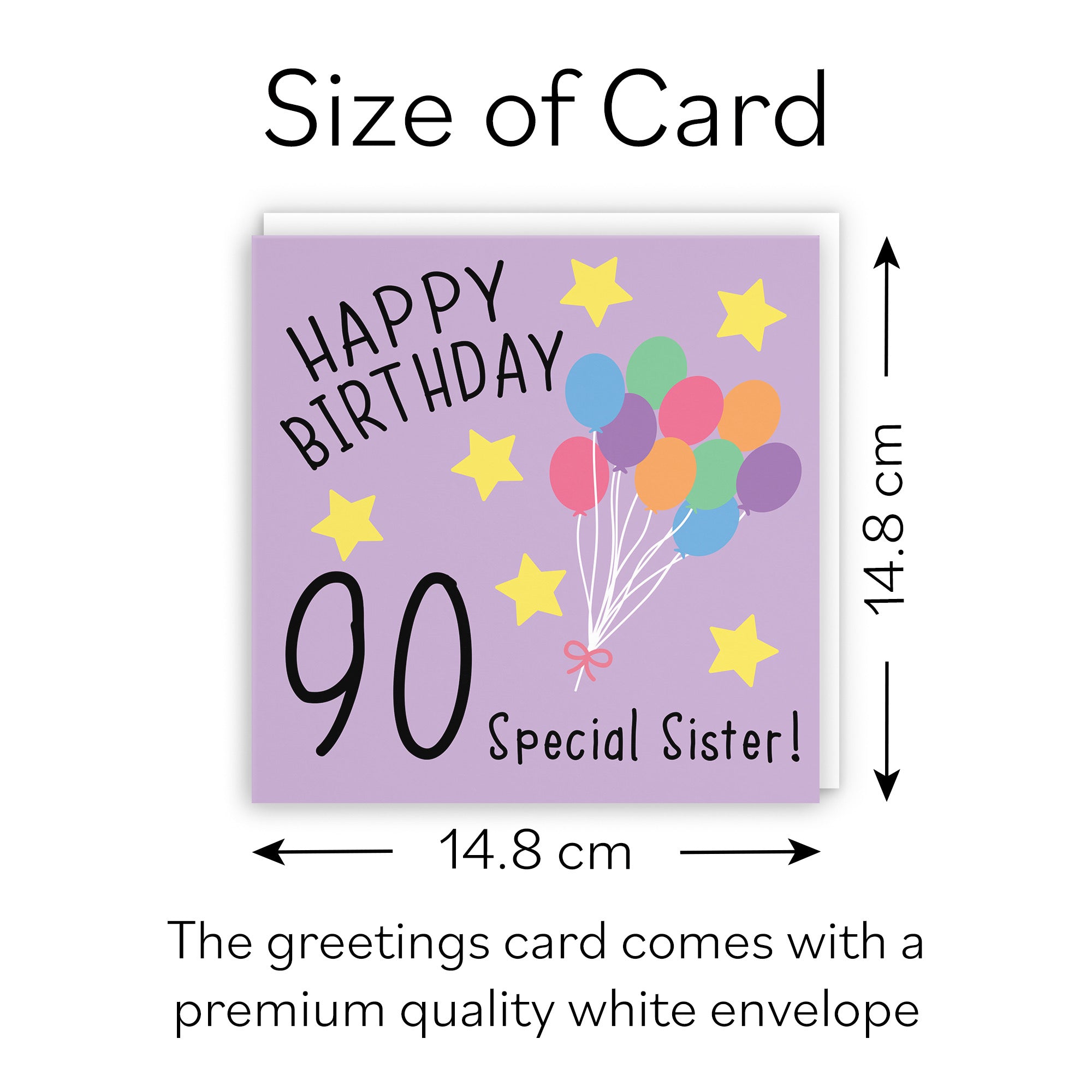 90th Sister Birthday Card Original - Default Title (B07DCXP47J)