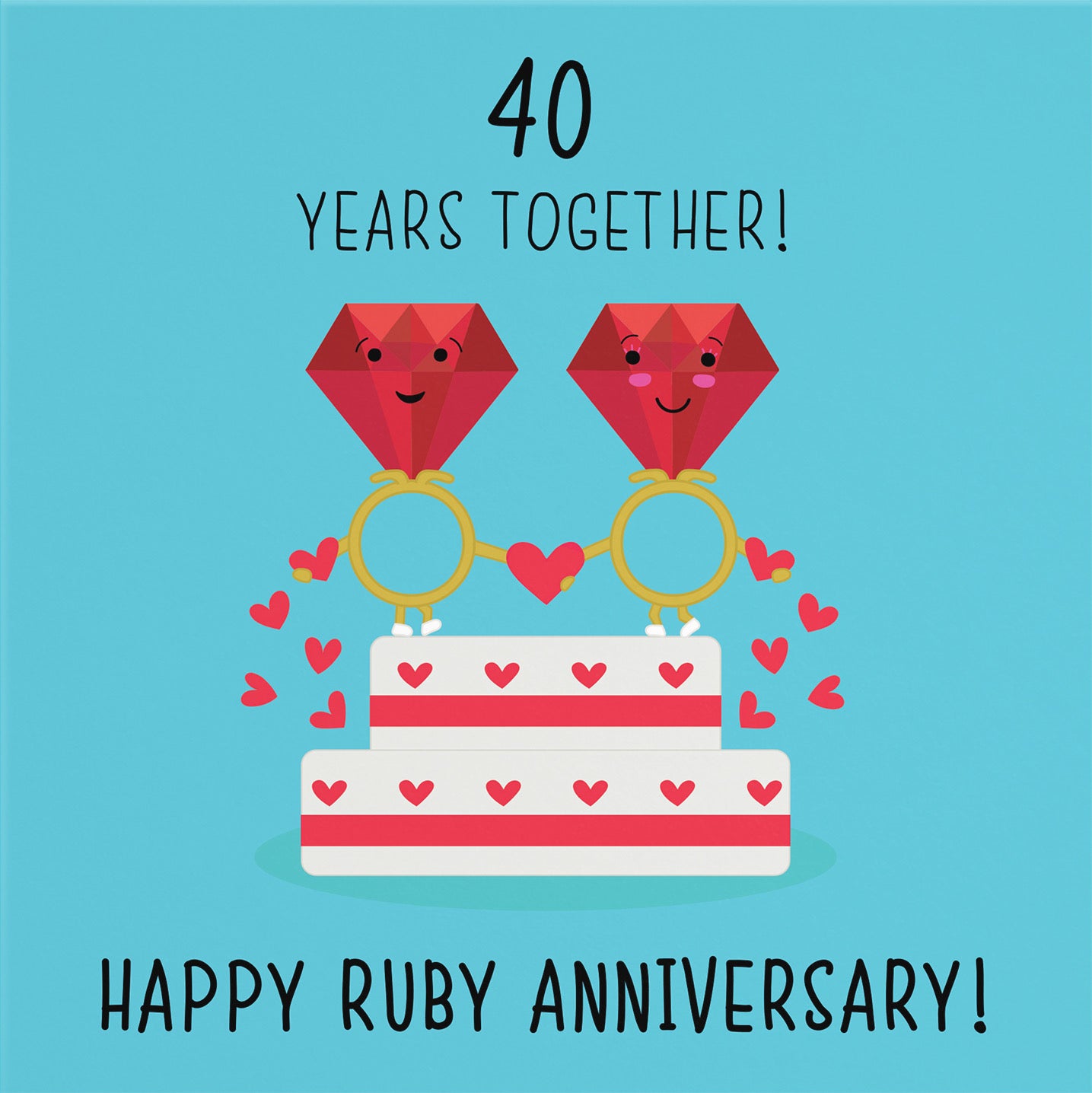 40th Ruby Anniversary Card Cake Iconic - Default Title (B07FBRGJ9J)