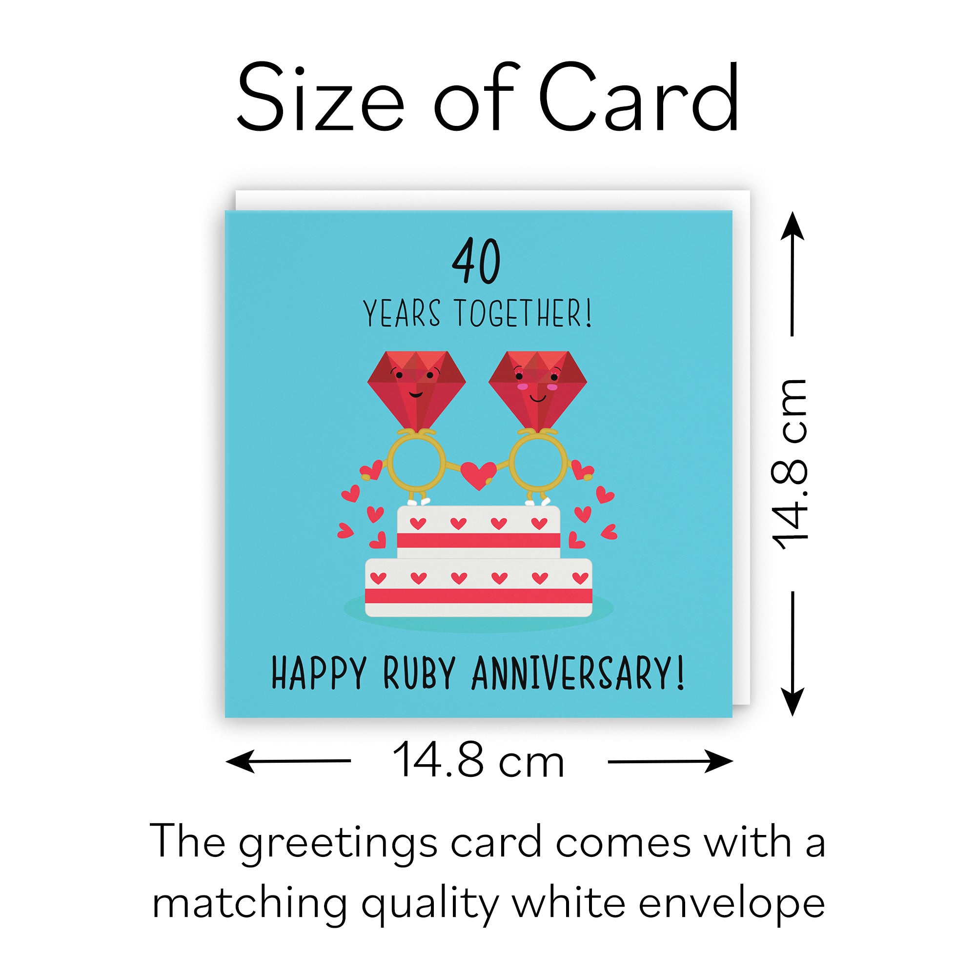 40th Ruby Anniversary Card Cake Iconic - Default Title (B07FBRGJ9J)