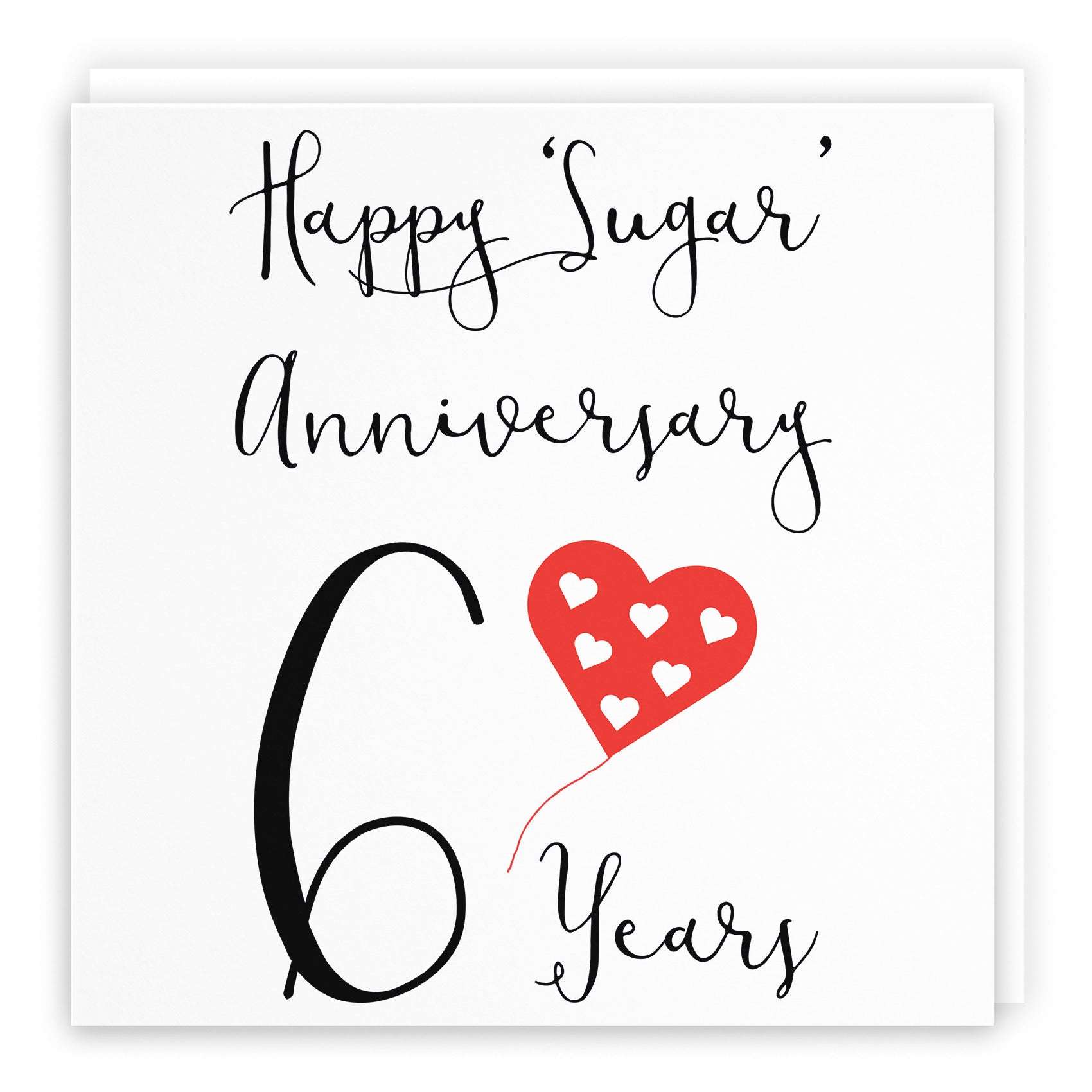6th Anniversary Card Red Heart - Default Title (B07SV523CK)