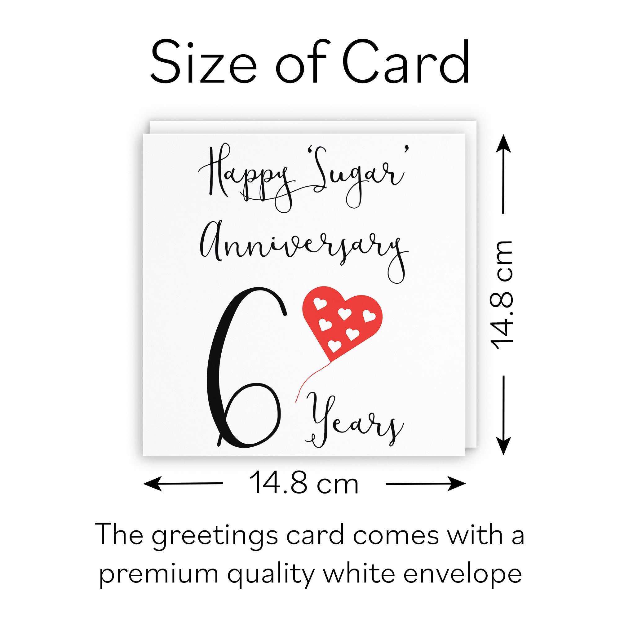 6th Anniversary Card Red Heart - Default Title (B07SV523CK)