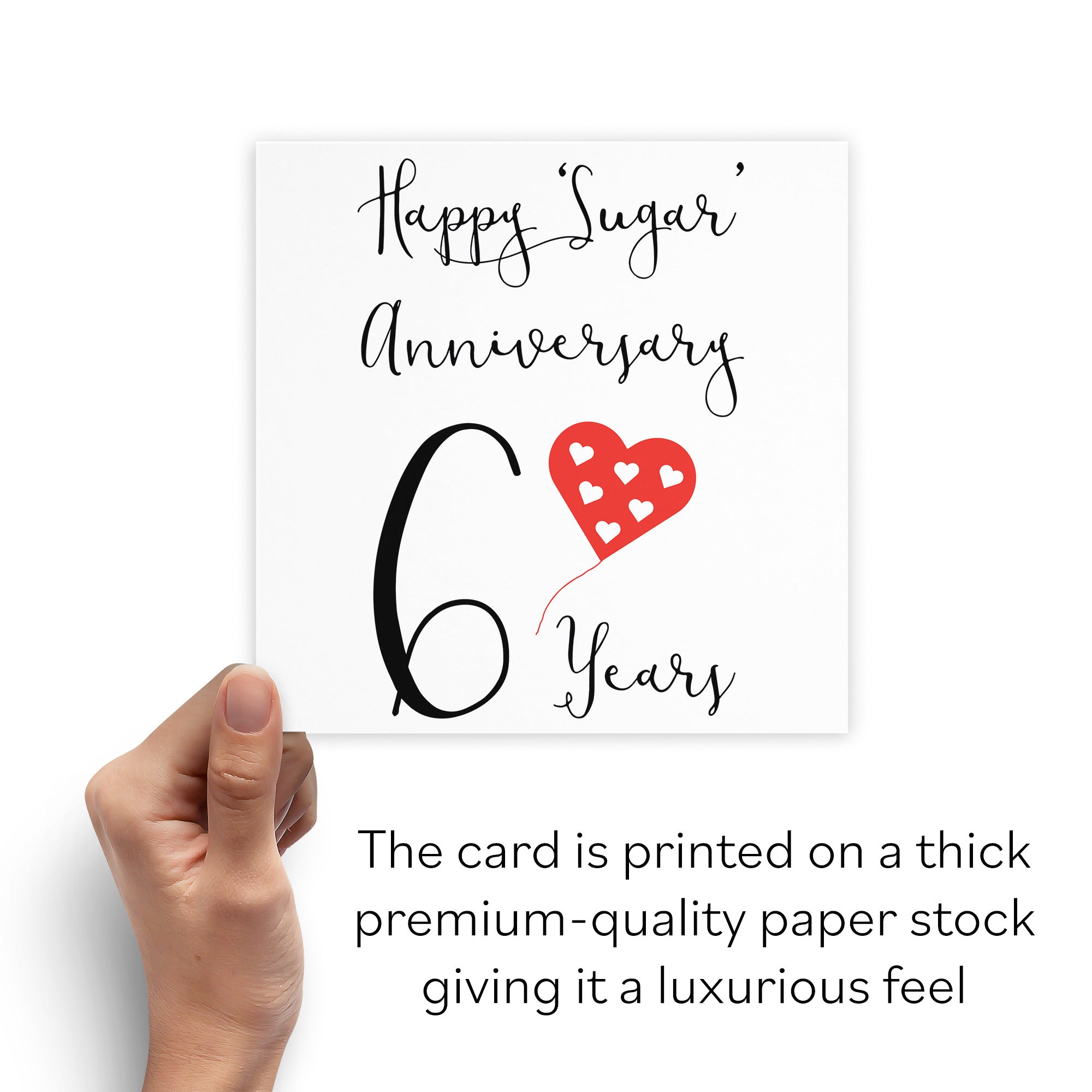 6th Anniversary Card Red Heart - Default Title (B07SV523CK)