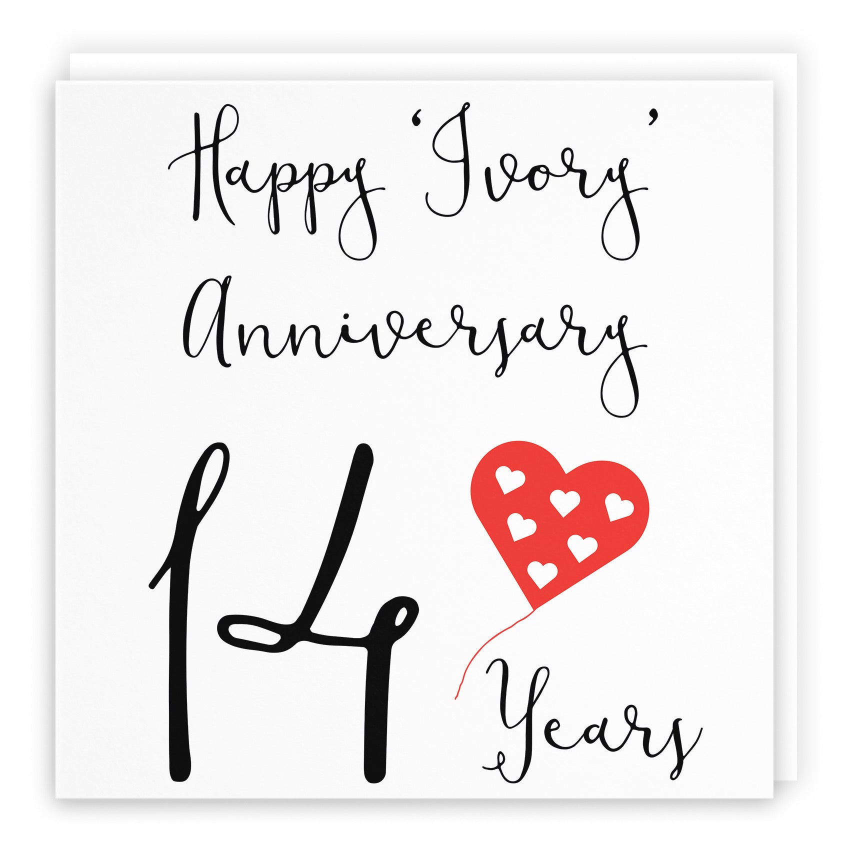 14th Anniversary Card Red Heart - Default Title (B07SW84Z6K)