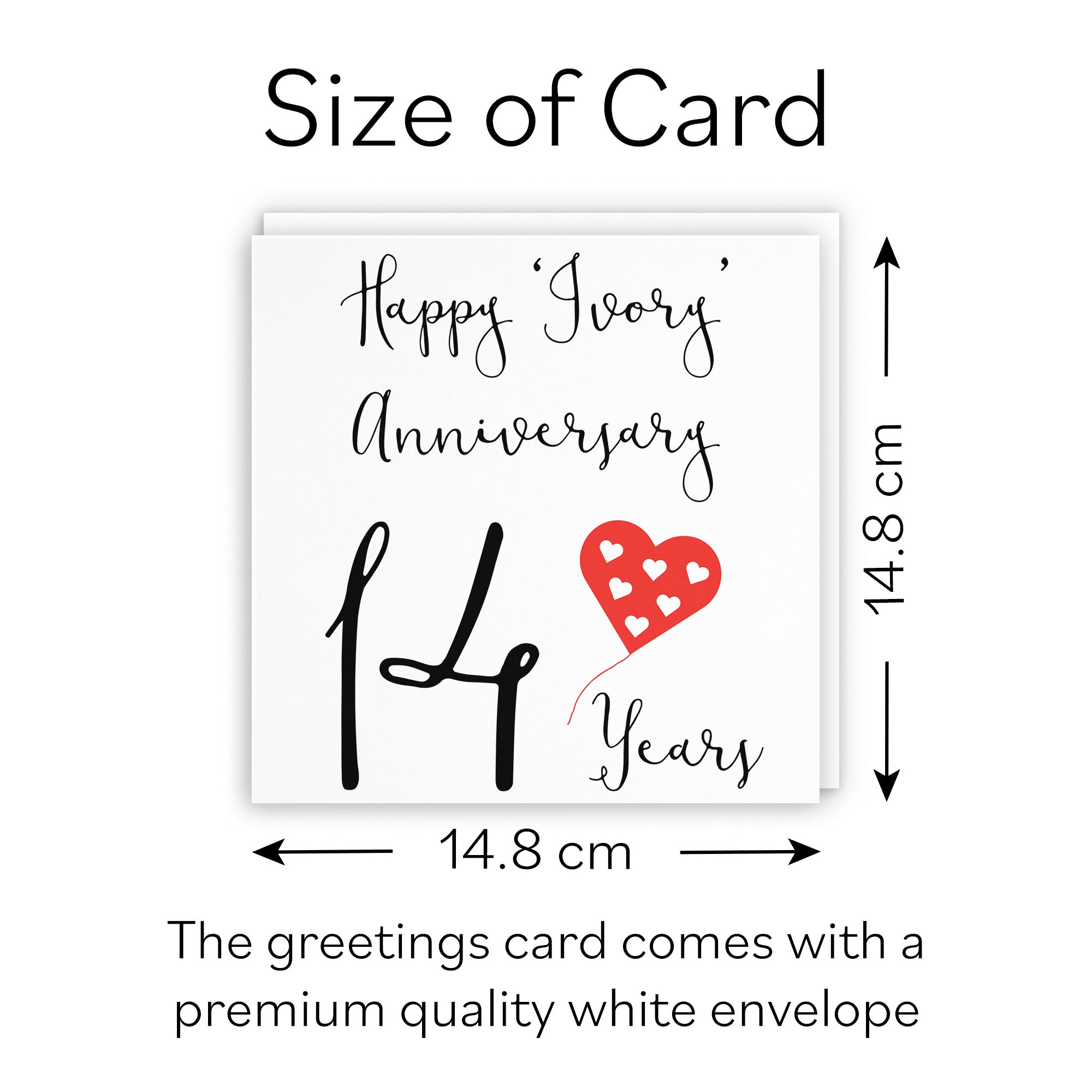 14th Anniversary Card Red Heart - Default Title (B07SW84Z6K)