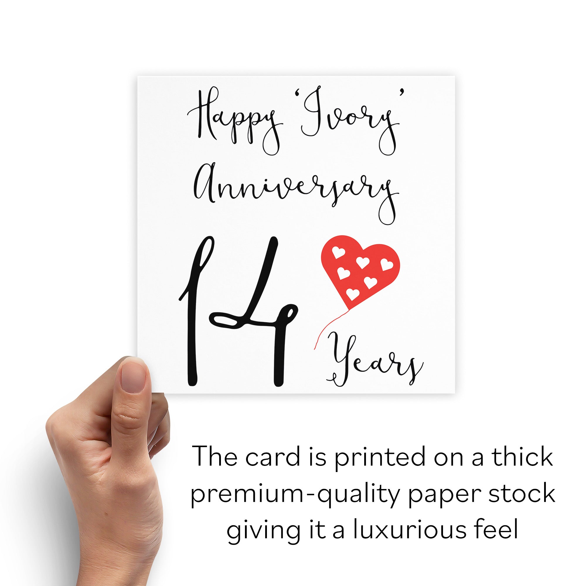 14th Anniversary Card Red Heart - Default Title (B07SW84Z6K)