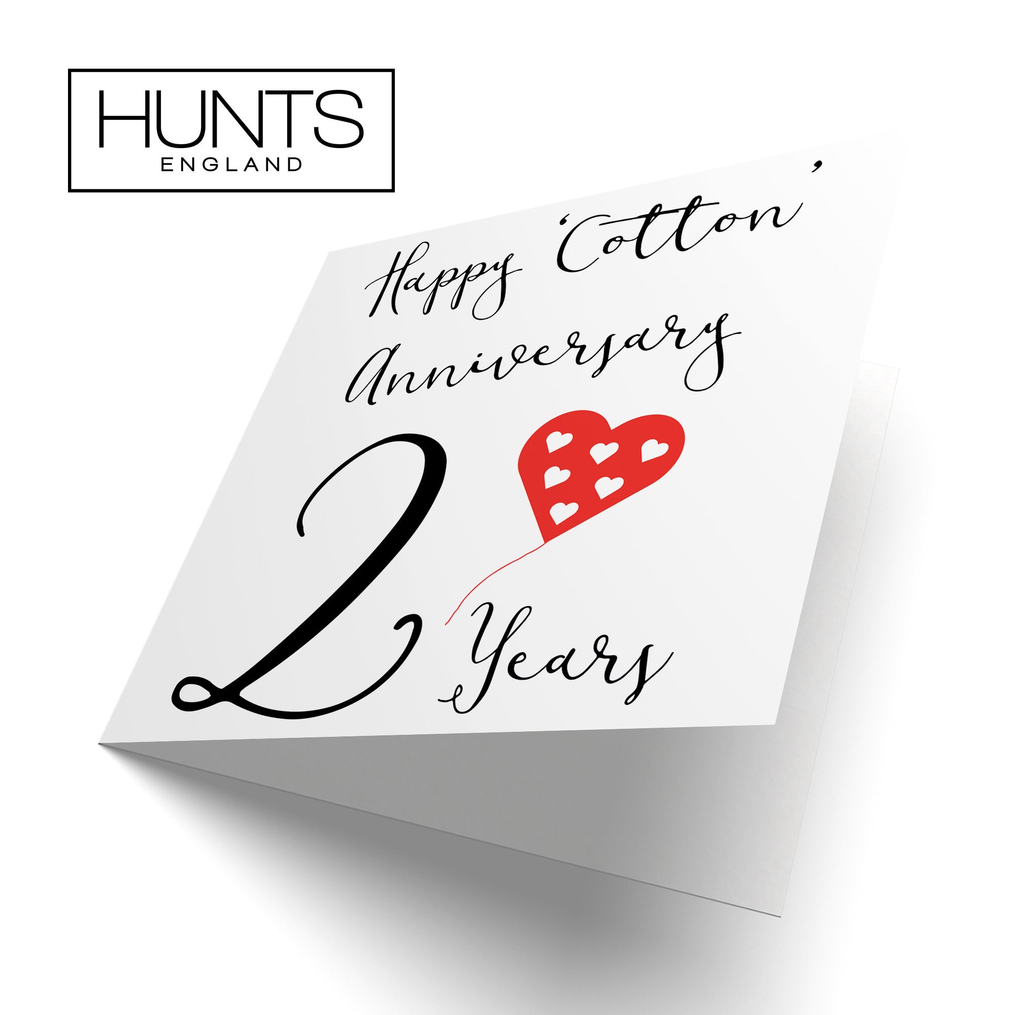 2nd Anniversary Card Red Heart - Default Title (B07SXB27RC)