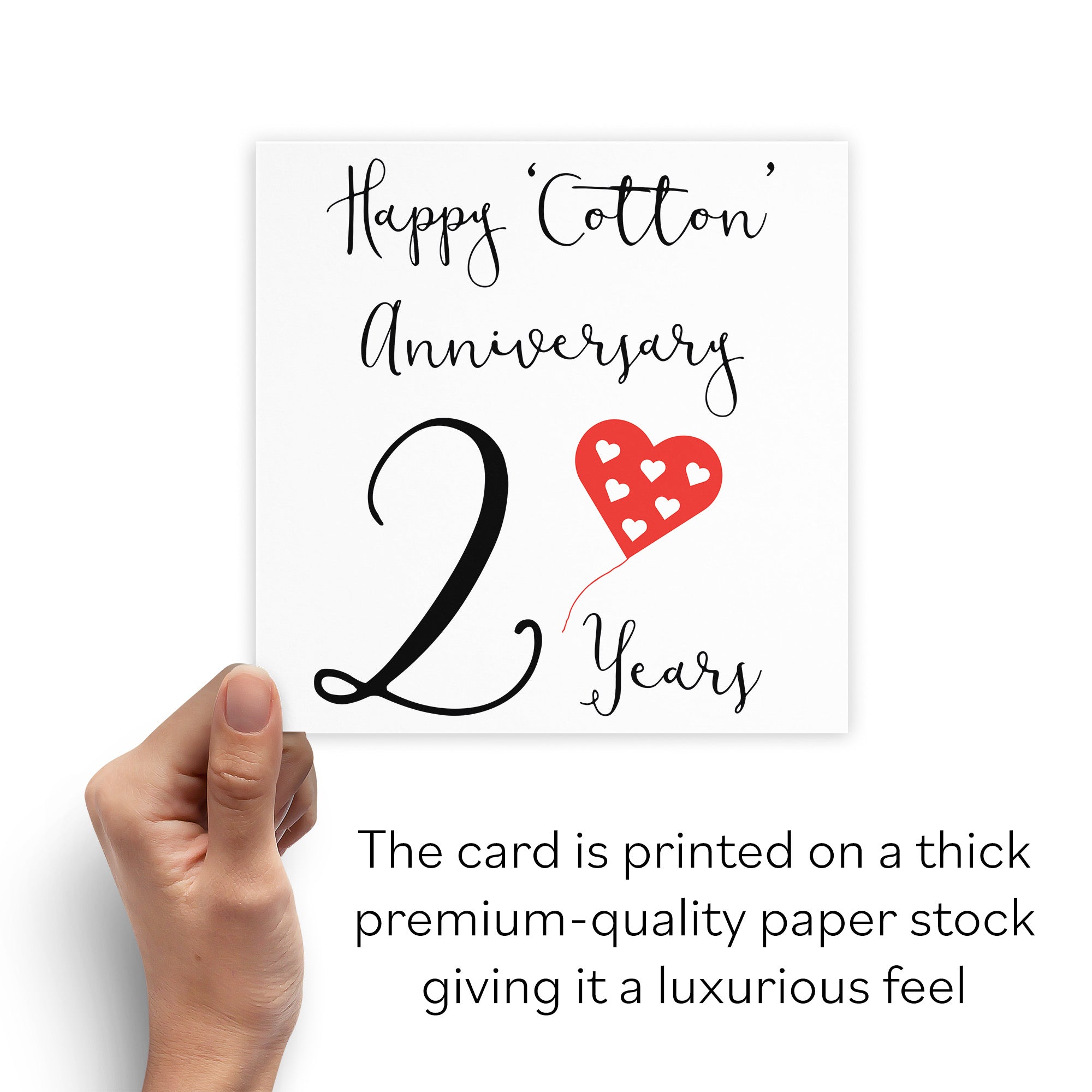 2nd Anniversary Card Red Heart - Default Title (B07SXB27RC)