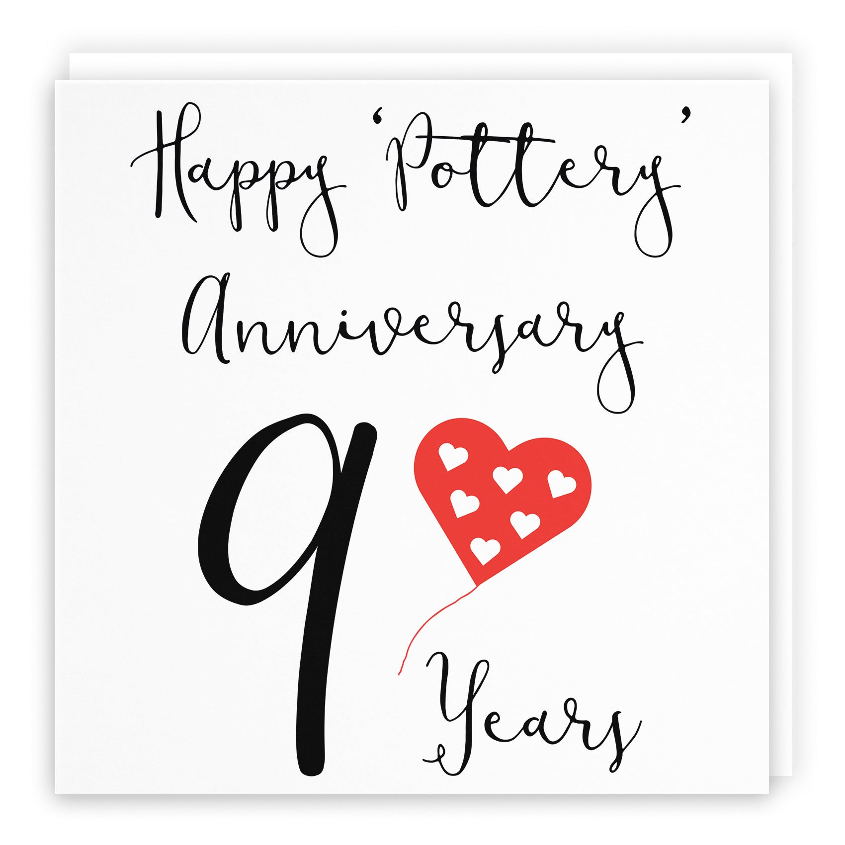 9th Anniversary Card Red Heart - Default Title (B07SXCYBG4)