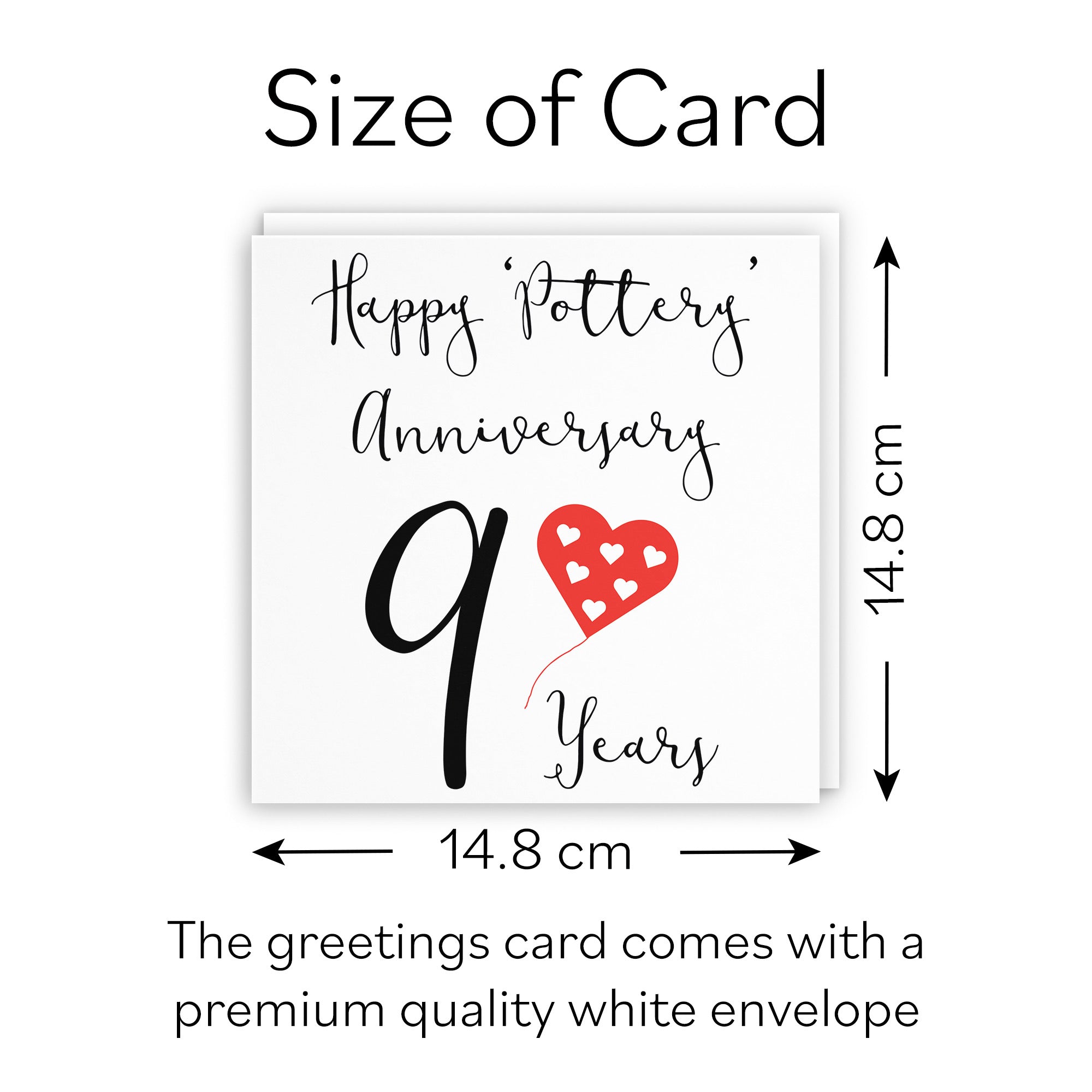 9th Anniversary Card Red Heart - Default Title (B07SXCYBG4)