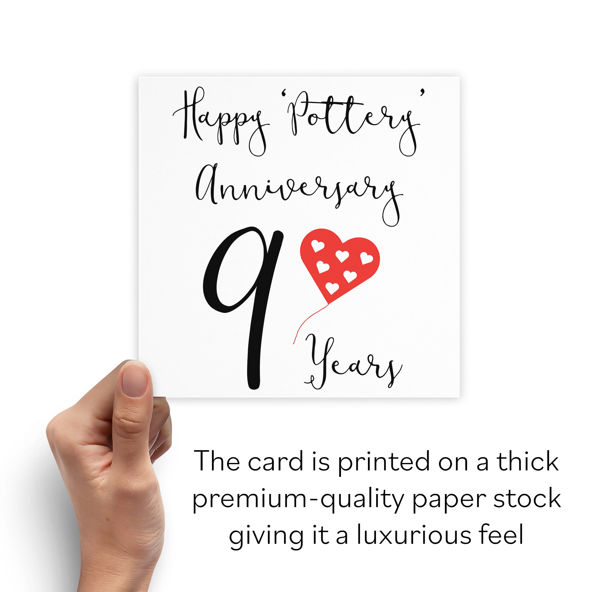 9th Anniversary Card Red Heart - Default Title (B07SXCYBG4)