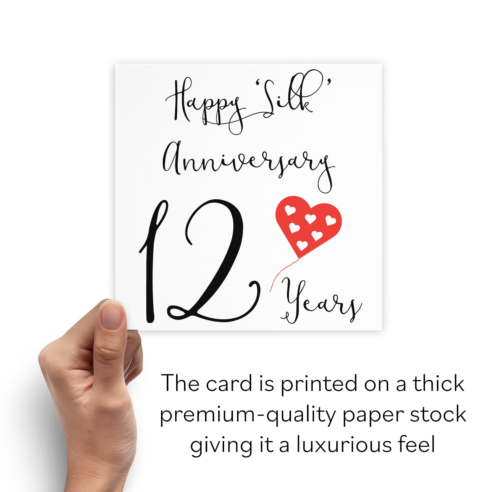 12th Anniversary Card Red Heart - Default Title (B07SXDH3FP)