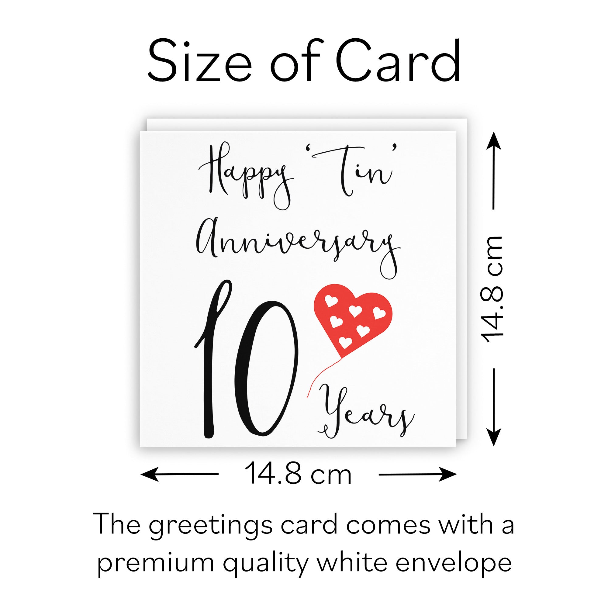 10th Anniversary Card Red Heart - Default Title (B07SY9Z4RD)