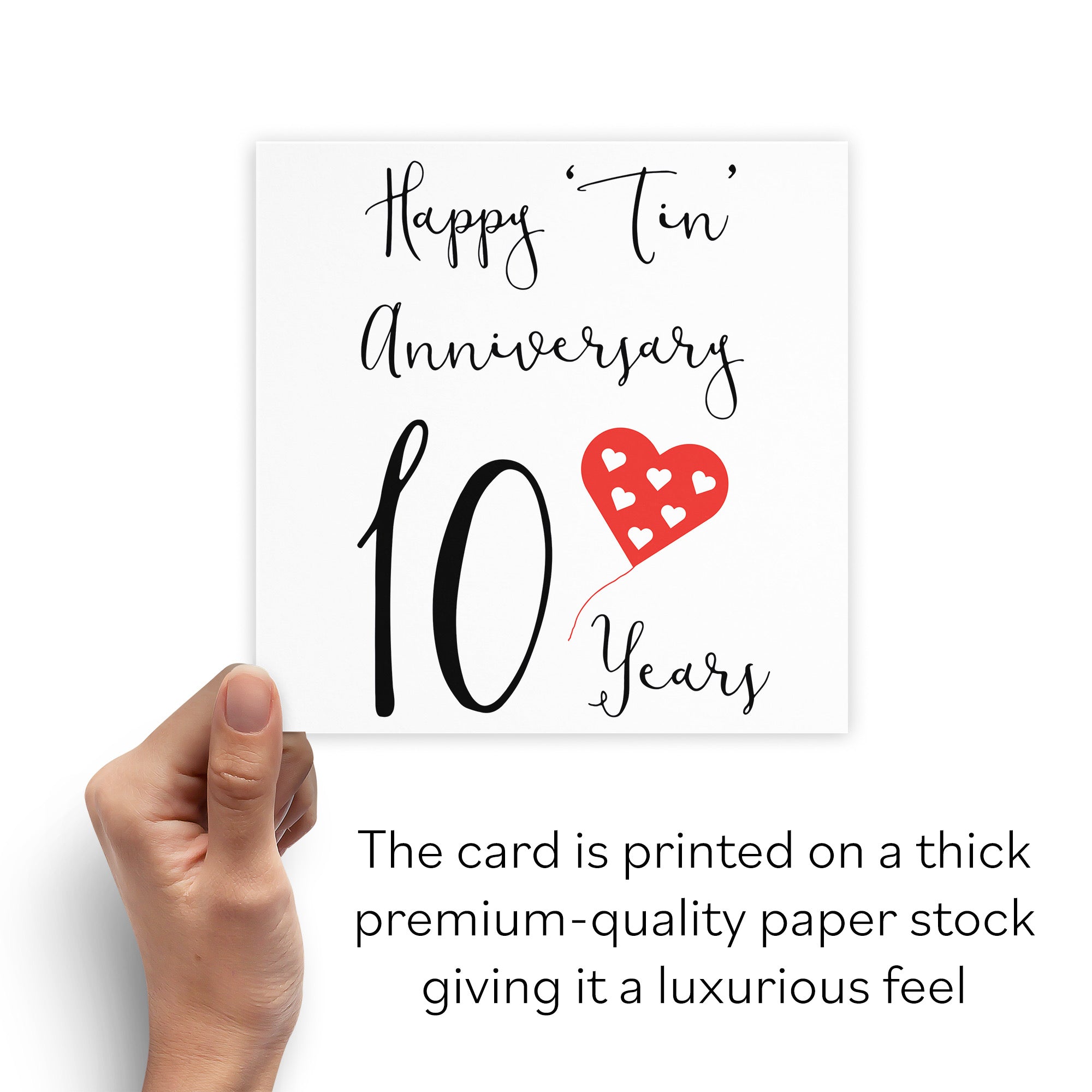 10th Anniversary Card Red Heart - Default Title (B07SY9Z4RD)