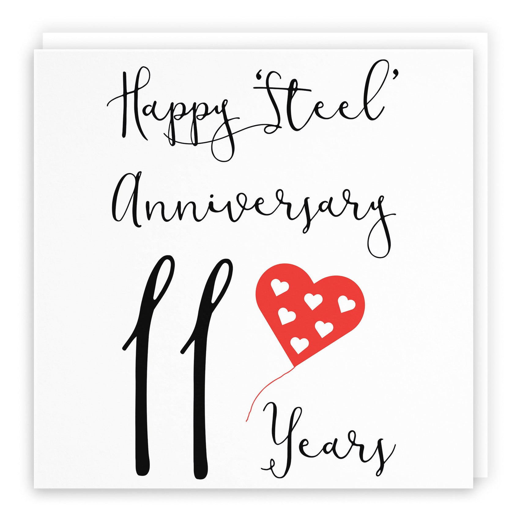 11th Anniversary Card Red Heart - Default Title (B07SYB5P7L)