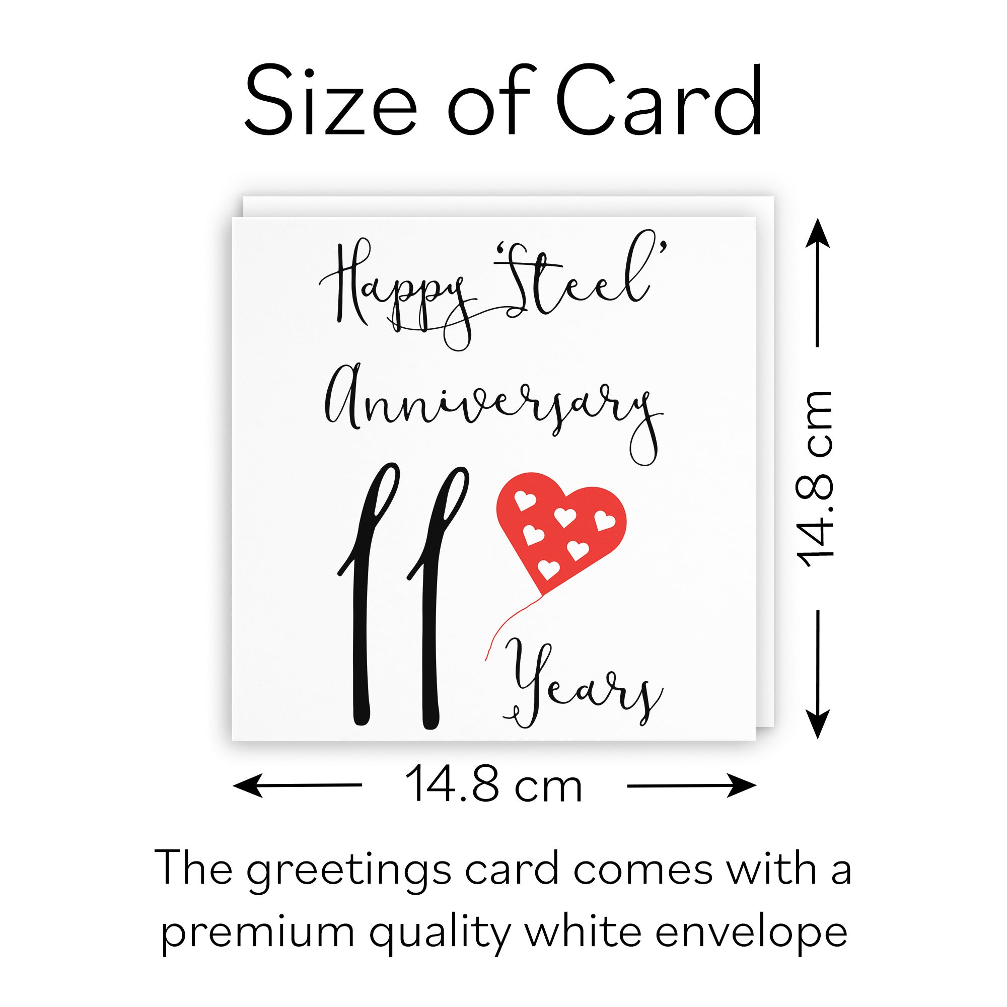 11th Anniversary Card Red Heart - Default Title (B07SYB5P7L)