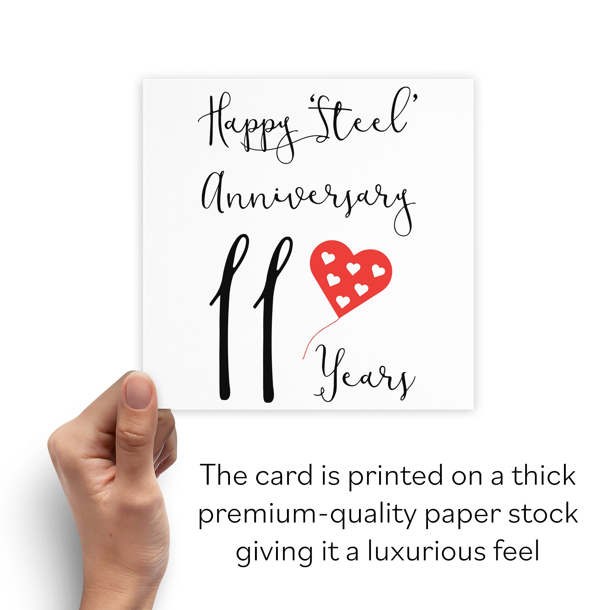 11th Anniversary Card Red Heart - Default Title (B07SYB5P7L)