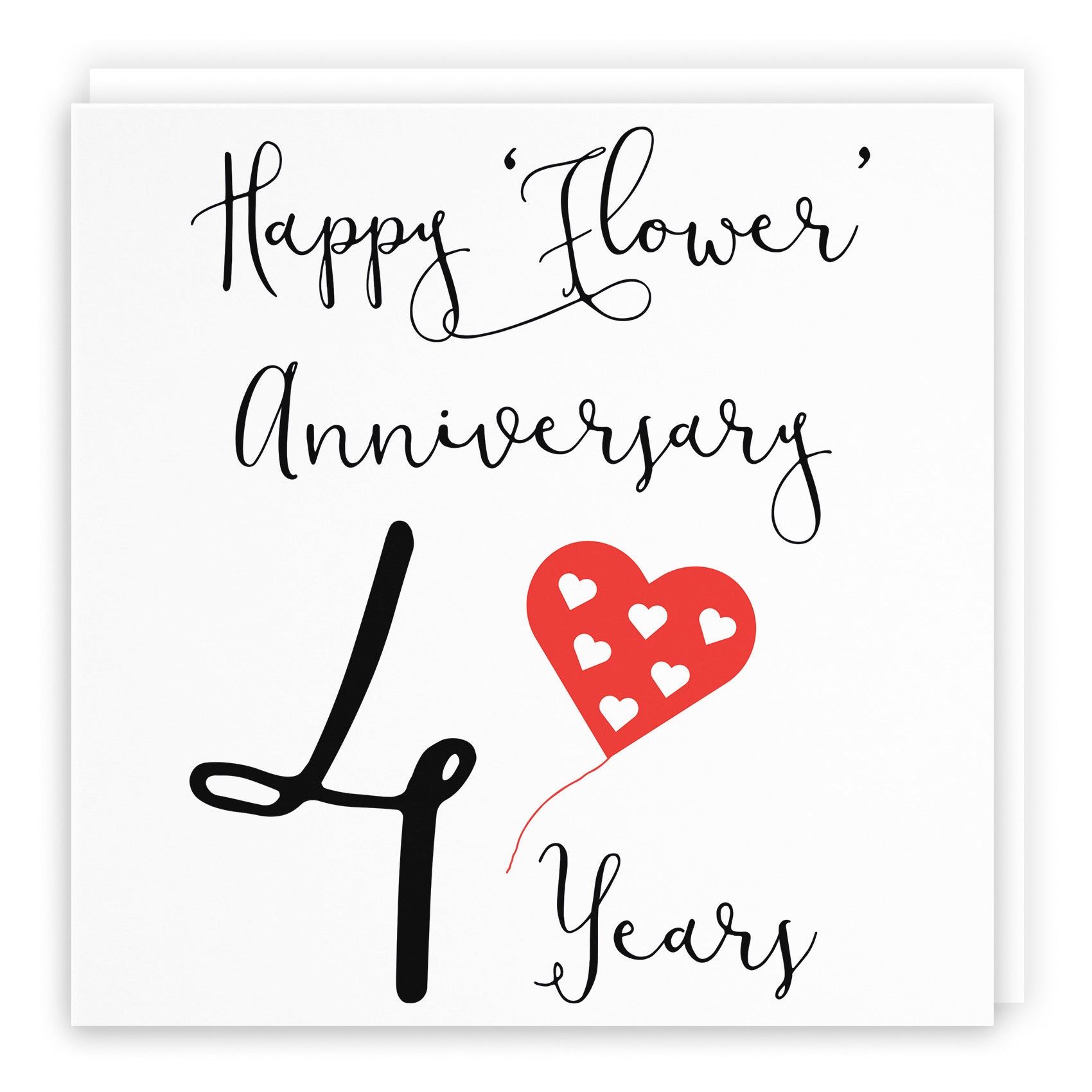 4th Anniversary Card Red Heart - Default Title (B07SYD8Z74)