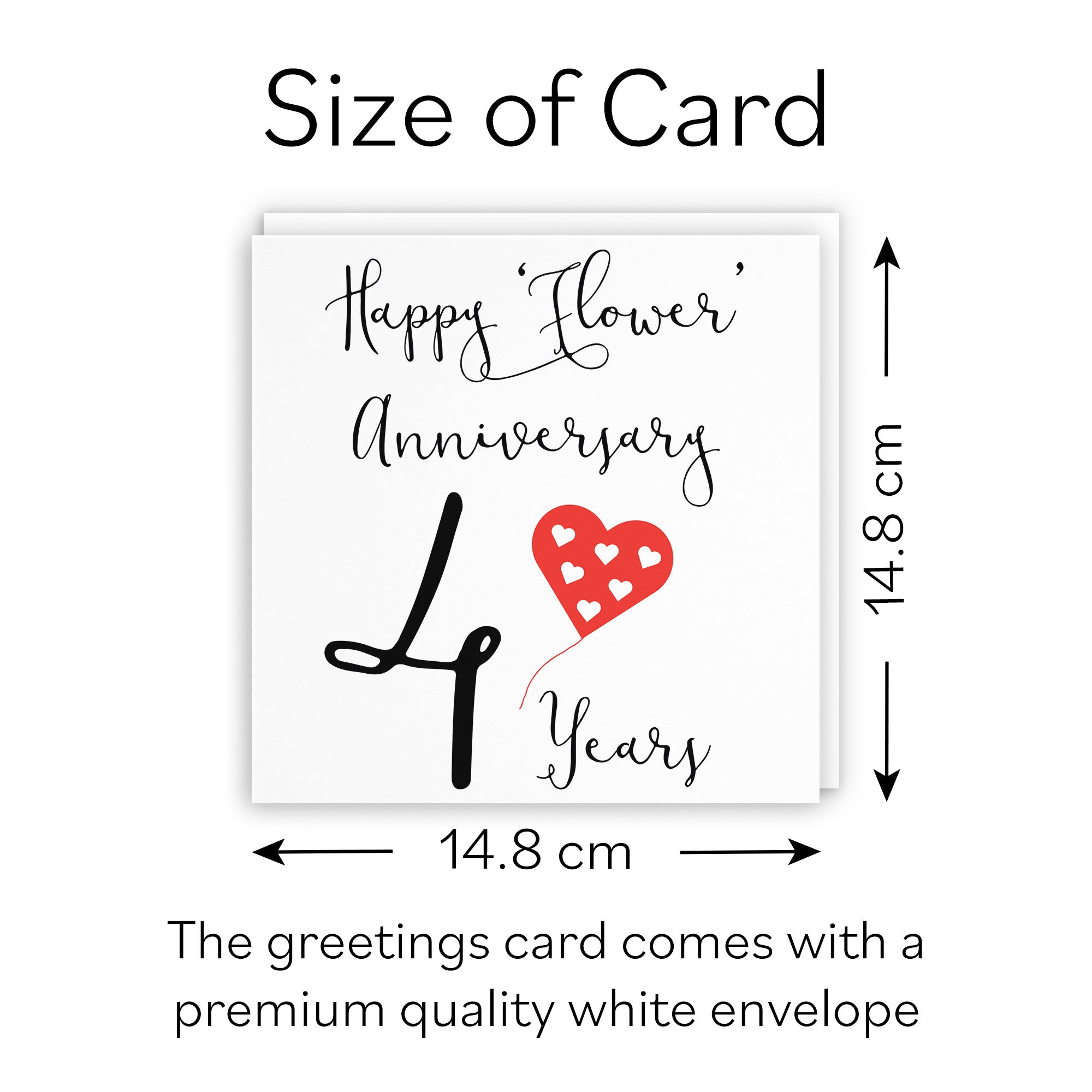 4th Anniversary Card Red Heart - Default Title (B07SYD8Z74)