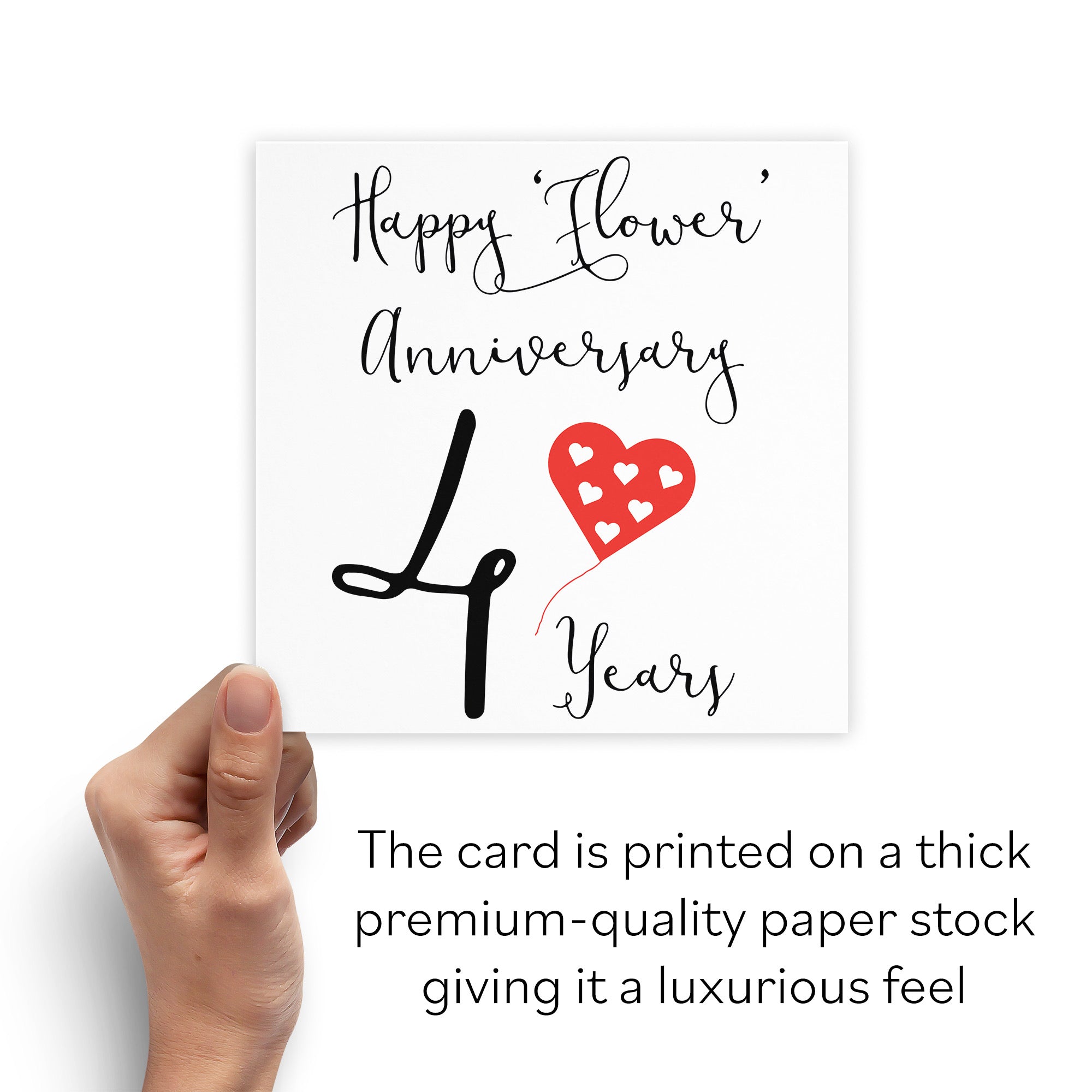 4th Anniversary Card Red Heart - Default Title (B07SYD8Z74)