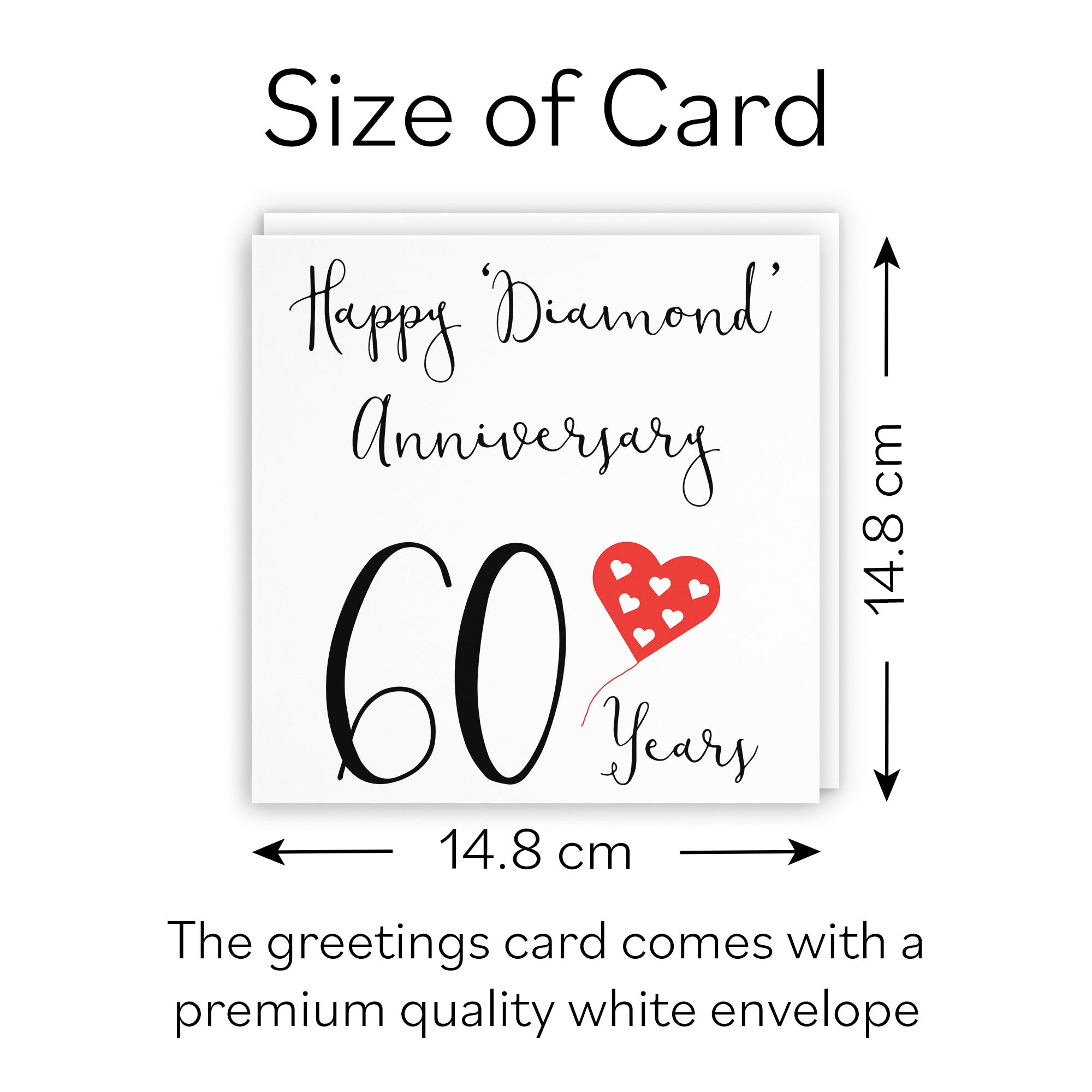 60th Anniversary Card Red Heart - Default Title (B07SYL5B25)