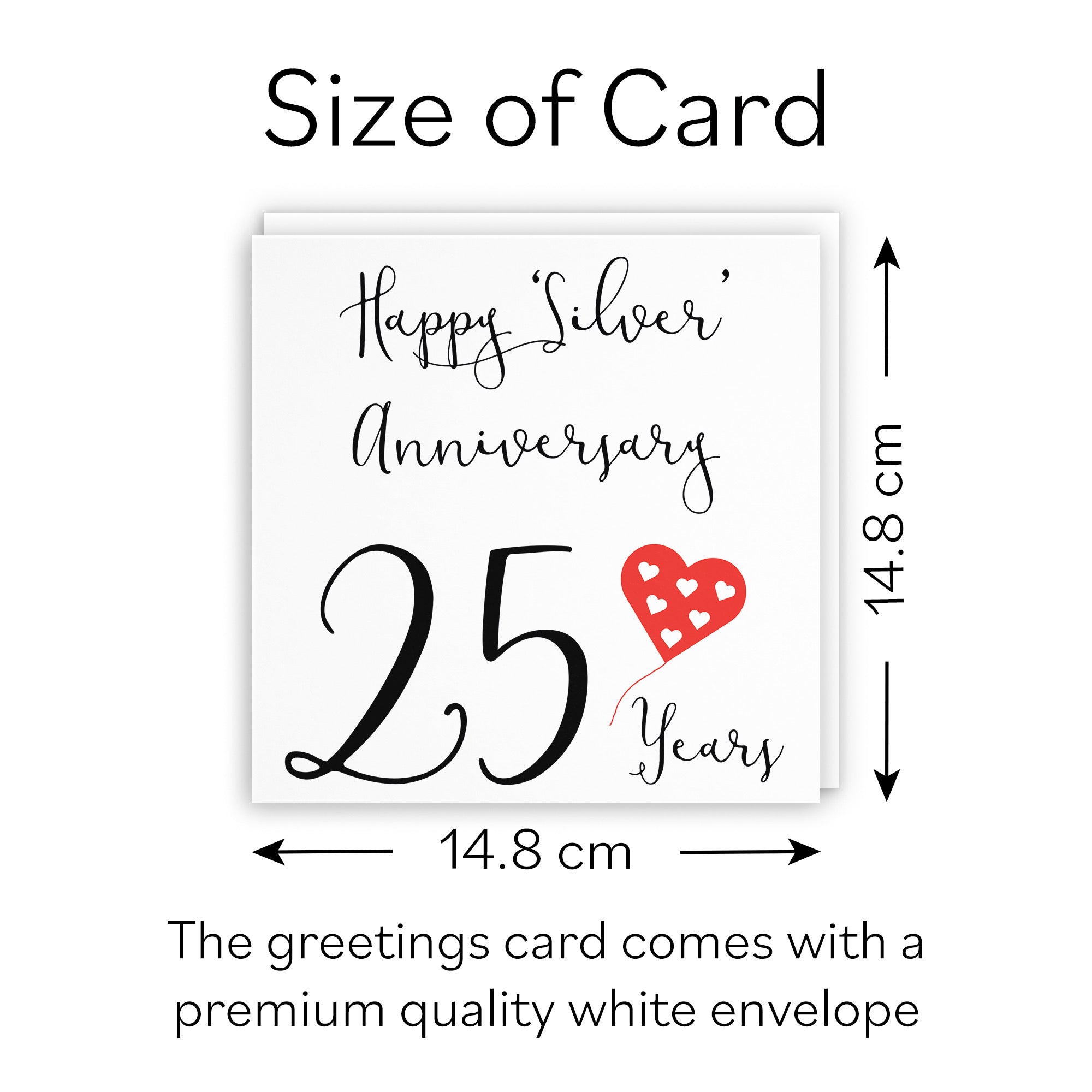 25th Anniversary Card Red Heart - Default Title (B07SZ28F7M)