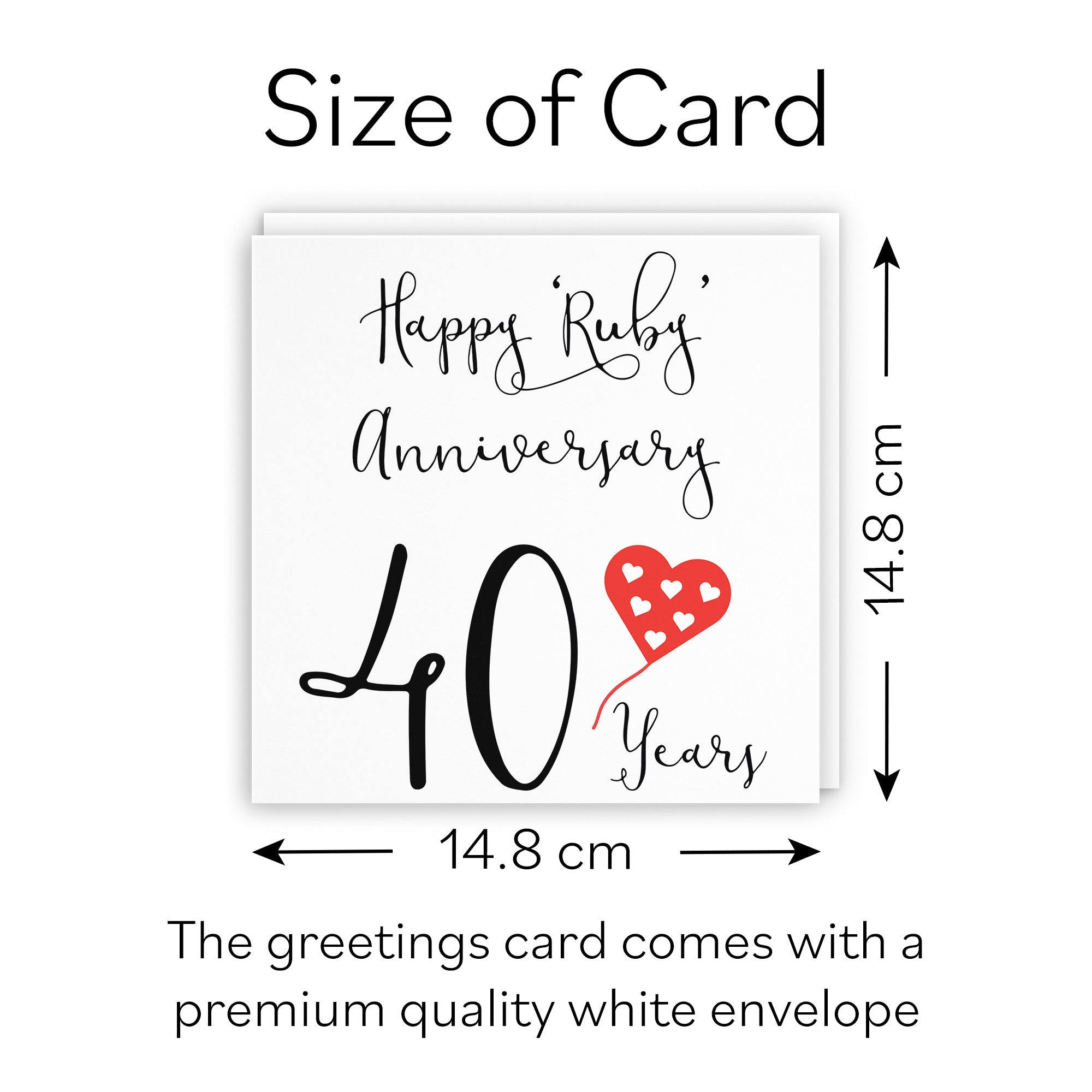 40th Anniversary Card Red Heart - Default Title (B07SZ2F1JT)