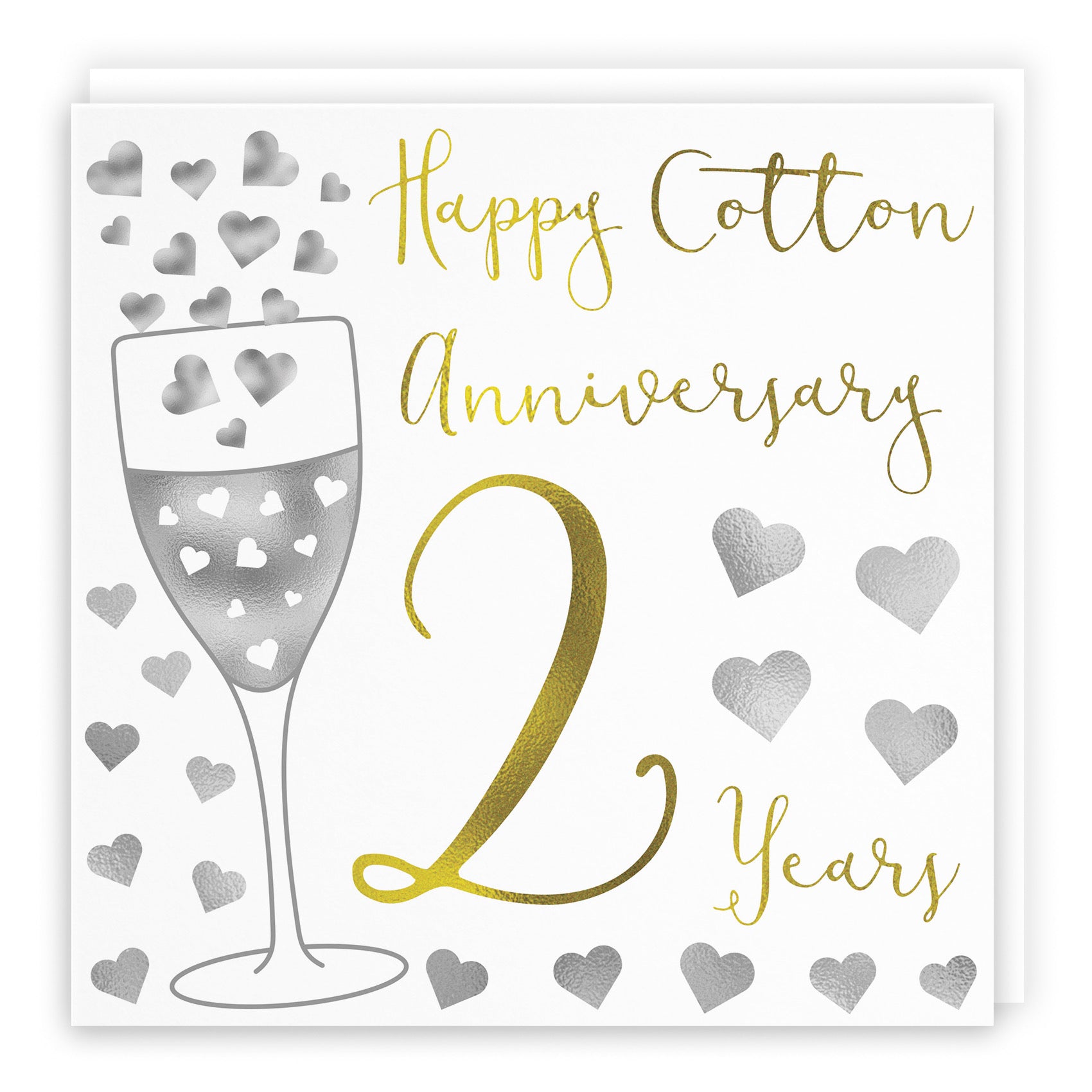 2nd Anniversary Card Silver Hearts - Default Title (B07T92RFGR)