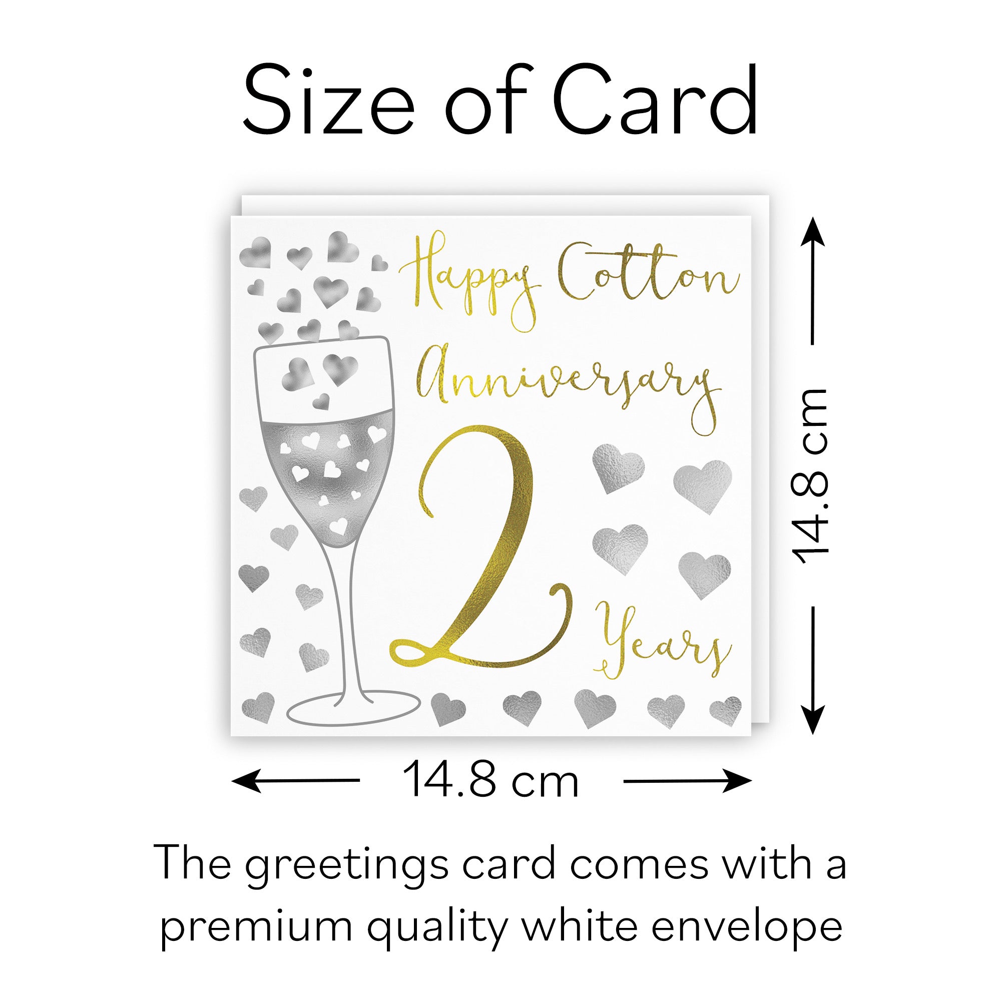 2nd Anniversary Card Silver Hearts - Default Title (B07T92RFGR)