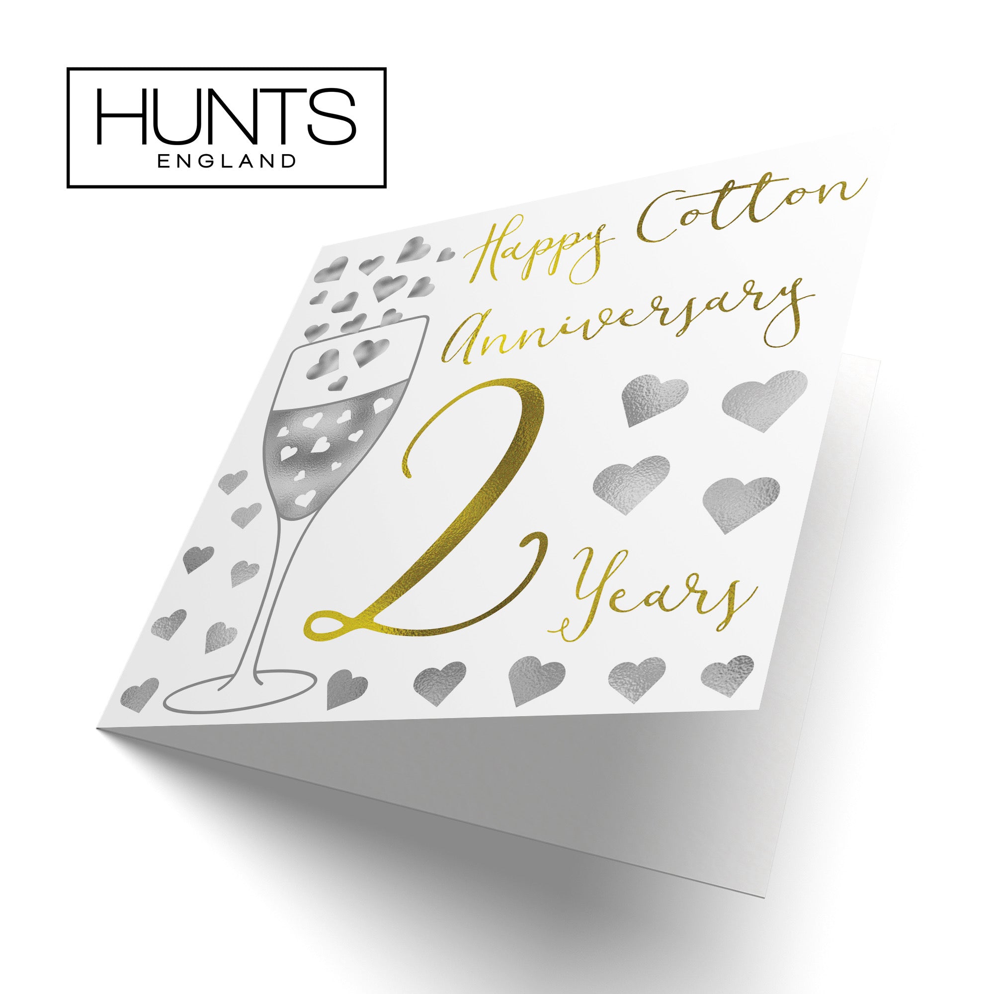 2nd Anniversary Card Silver Hearts - Default Title (B07T92RFGR)