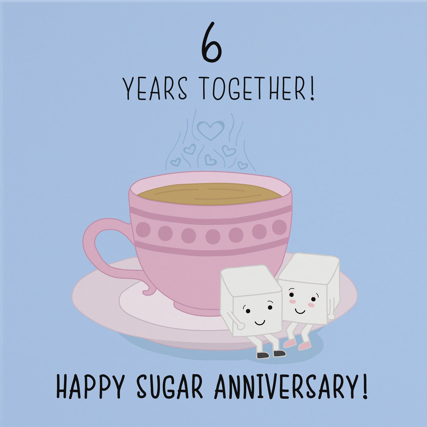 6th Anniversary Card Sugar Cubes Iconic - Default Title (B07T939P43)